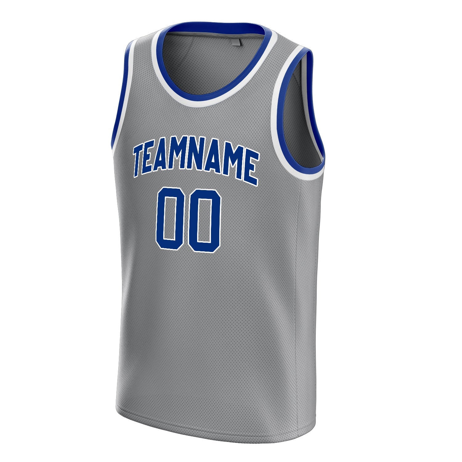 Custom Gray Royal Solid-Color Basketball Jersey