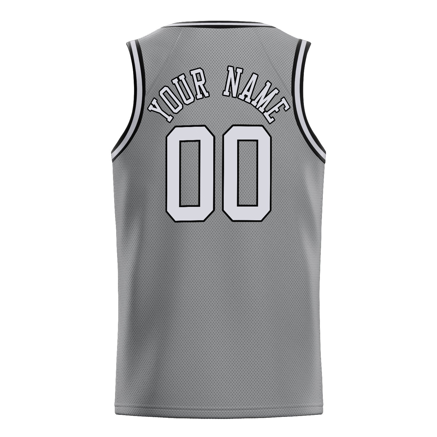 Custom Gray White Solid-Color Basketball Jersey