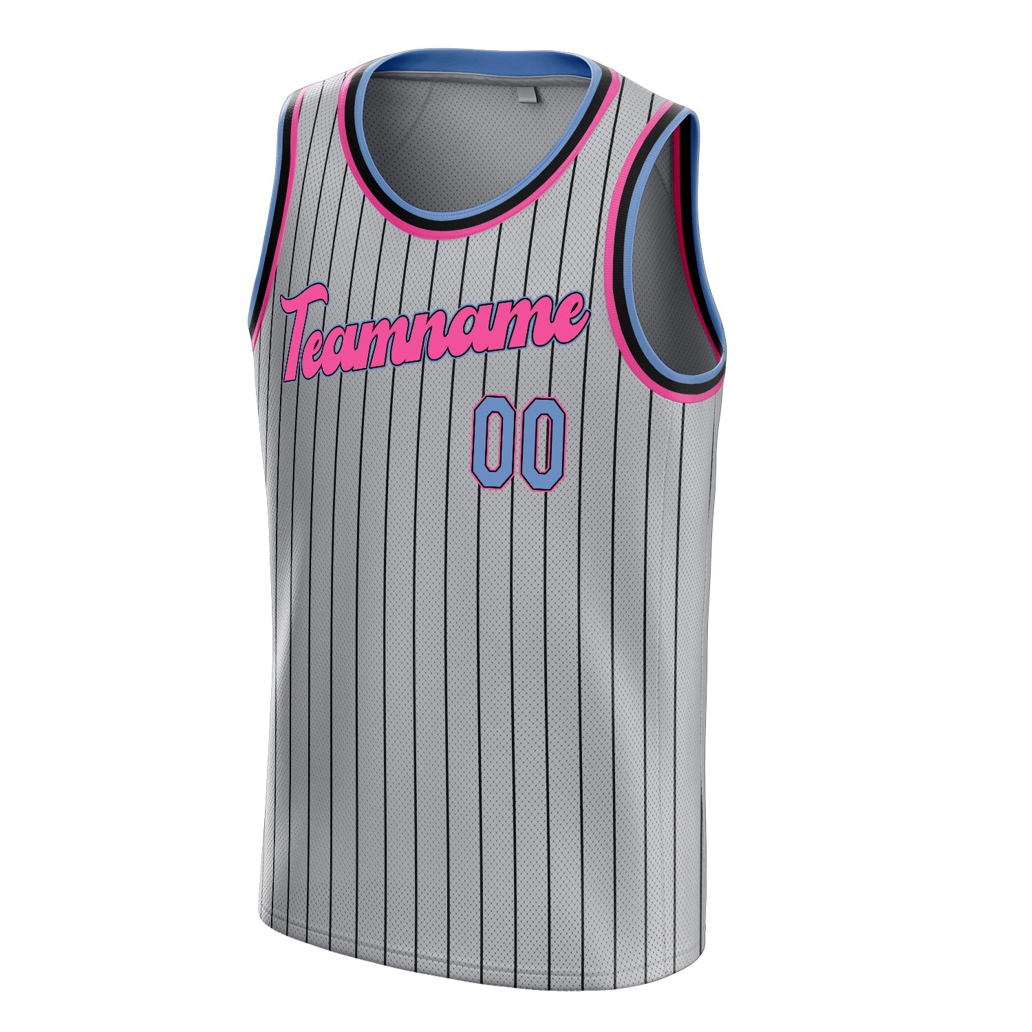 Custom Gray Light-Blue Solid-Color Basketball Jersey