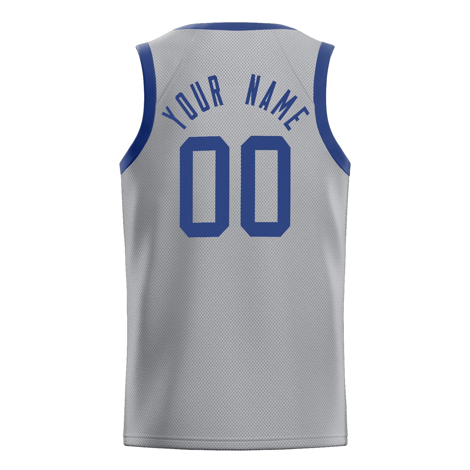 Custom Gray Royal Solid-Color Basketball Jersey