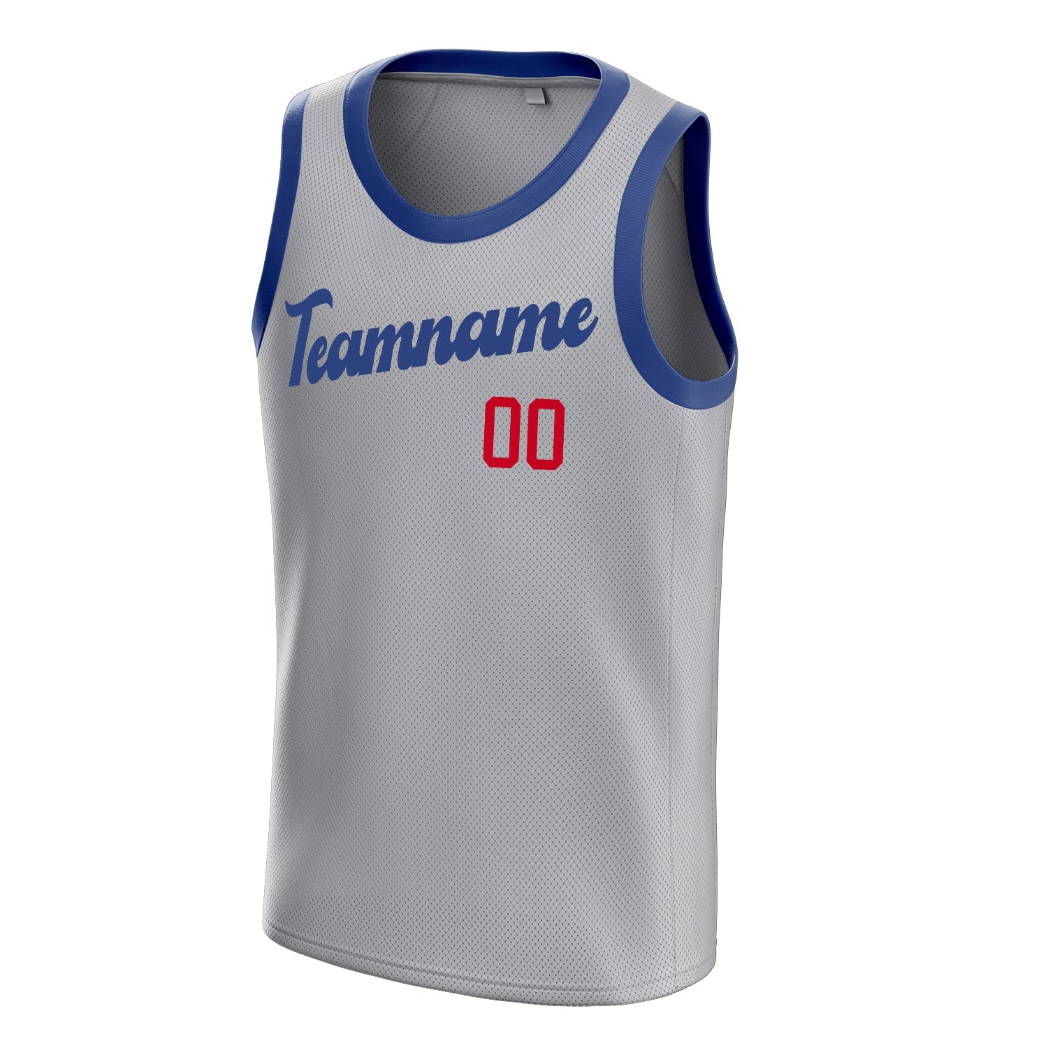 Custom Gray Royal Solid-Color Basketball Jersey