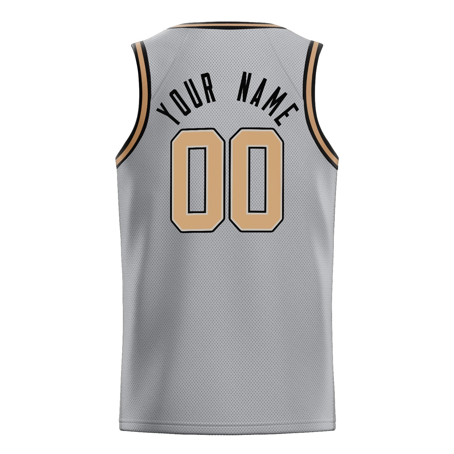 Custom Gray Old-Gold Solid-Color Basketball Jersey