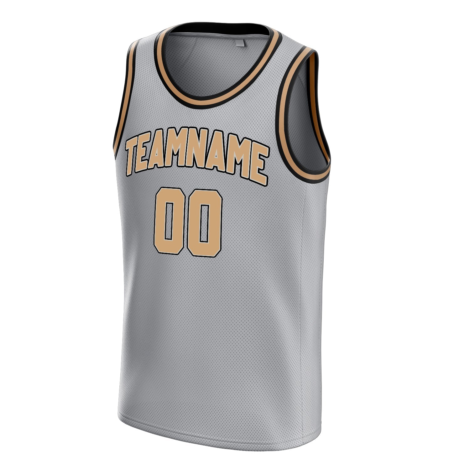 Custom Gray Old-Gold Solid-Color Basketball Jersey