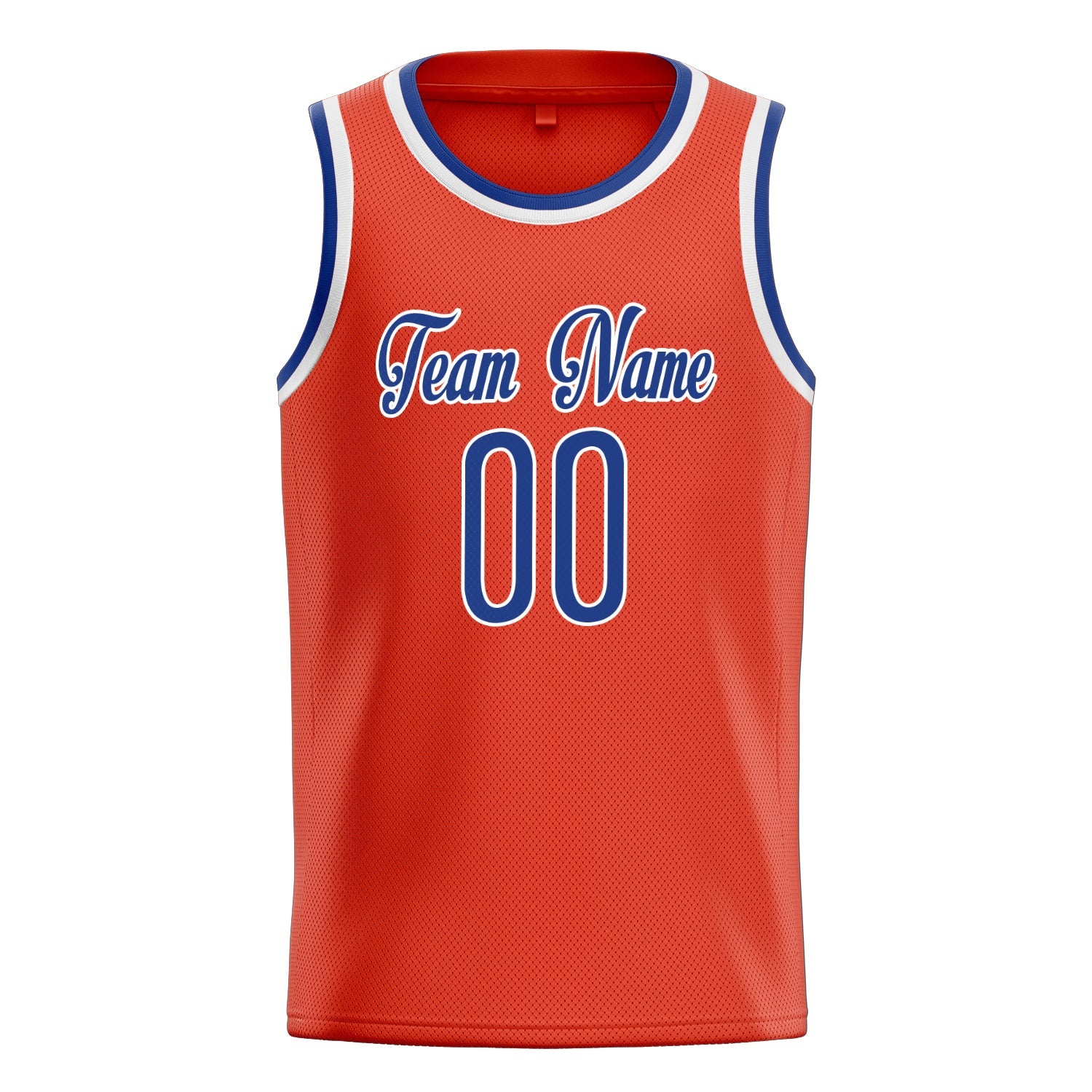 Custom Orange Royal Solid-Color Basketball Jersey