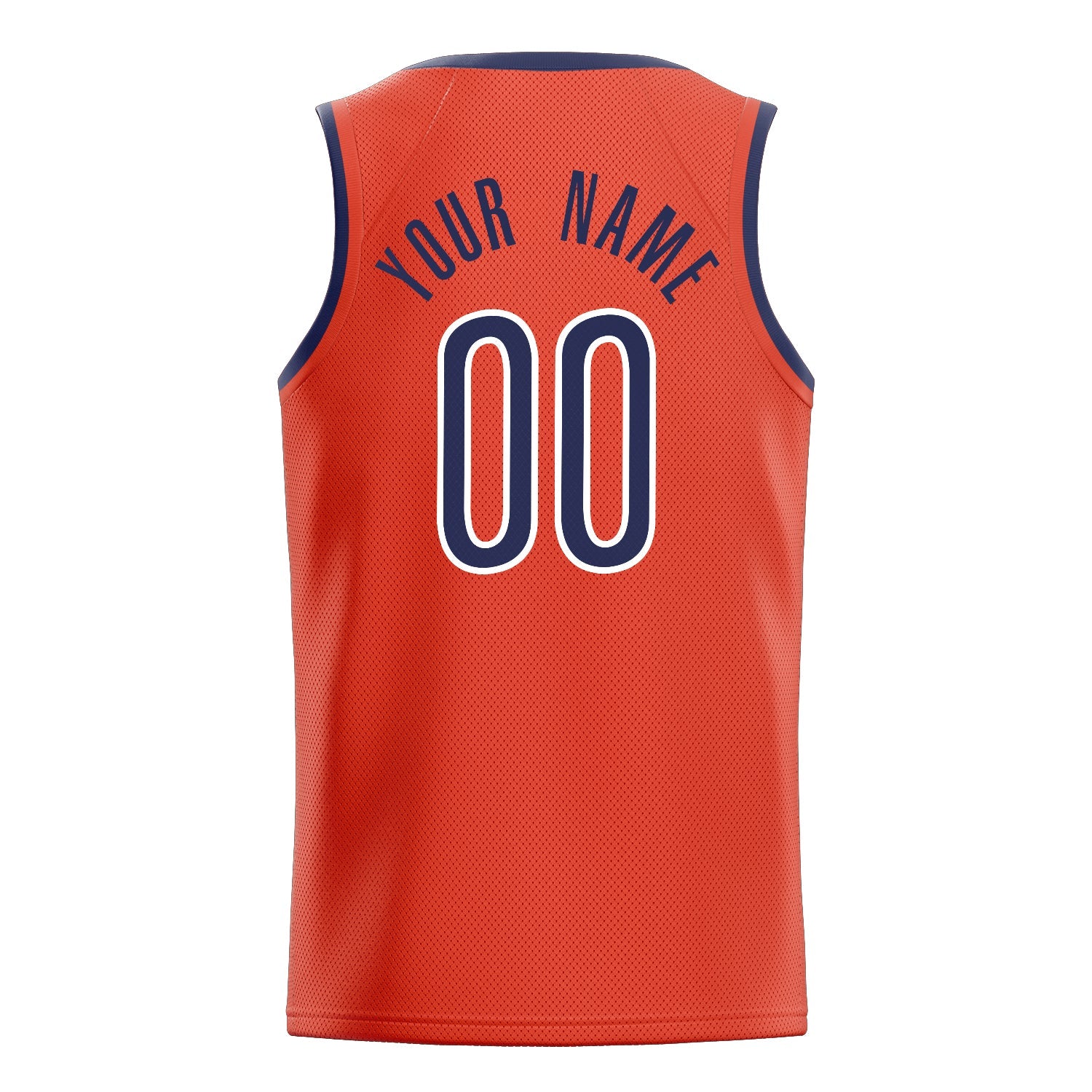 Custom Orange Navy Solid-Color Basketball Jersey