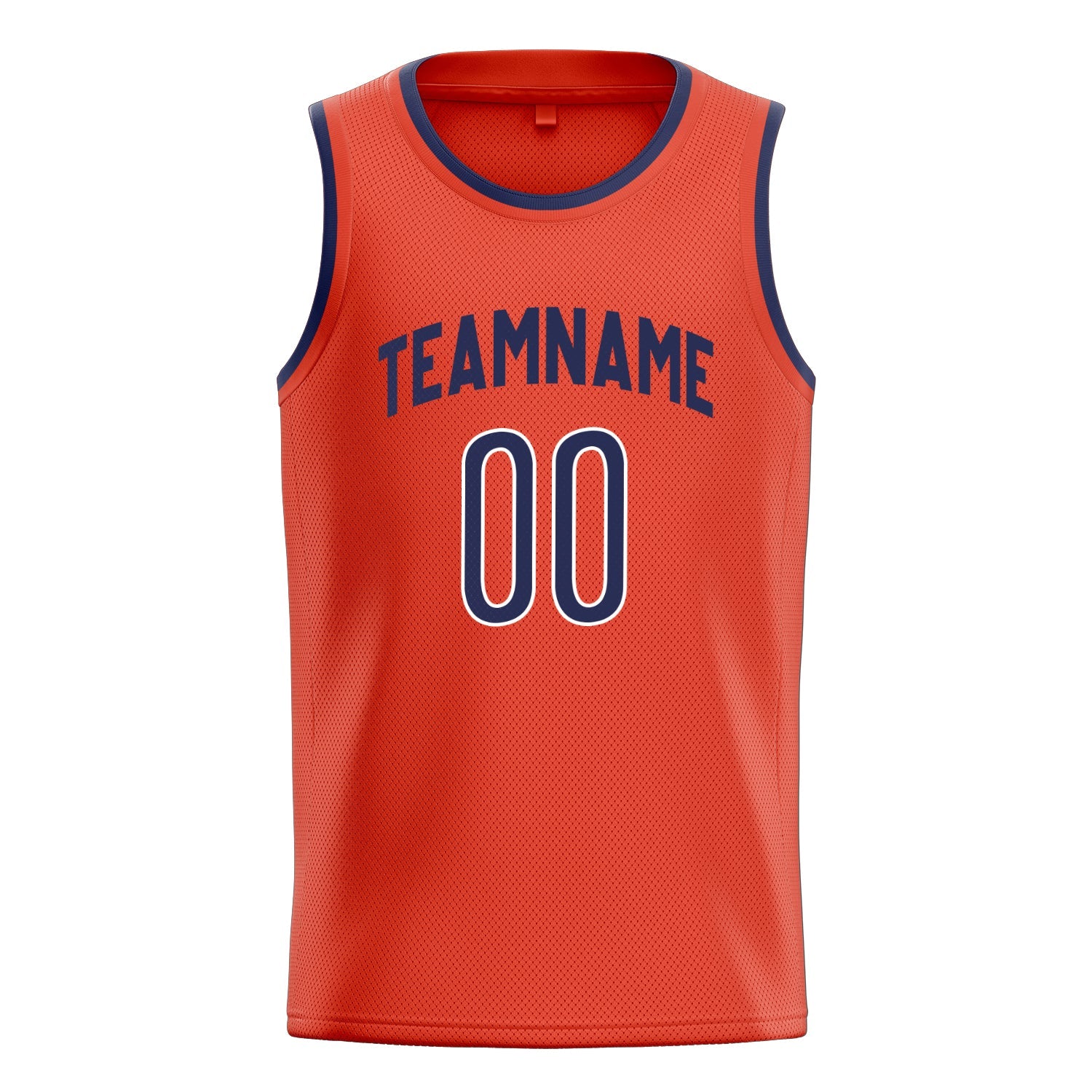 Custom Orange Navy Solid-Color Basketball Jersey