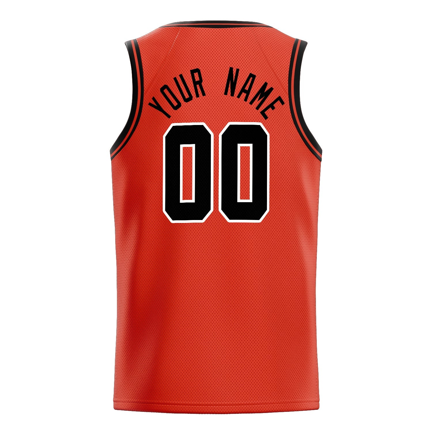 Custom Orange Black Solid-Color Basketball Jersey