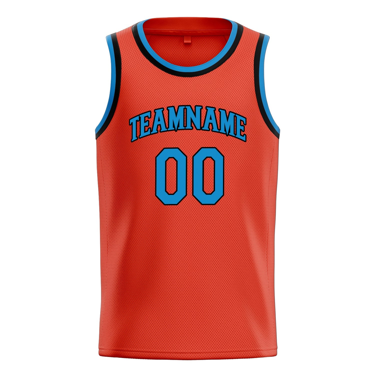 Custom Orange Blue Solid-Color Basketball Jersey