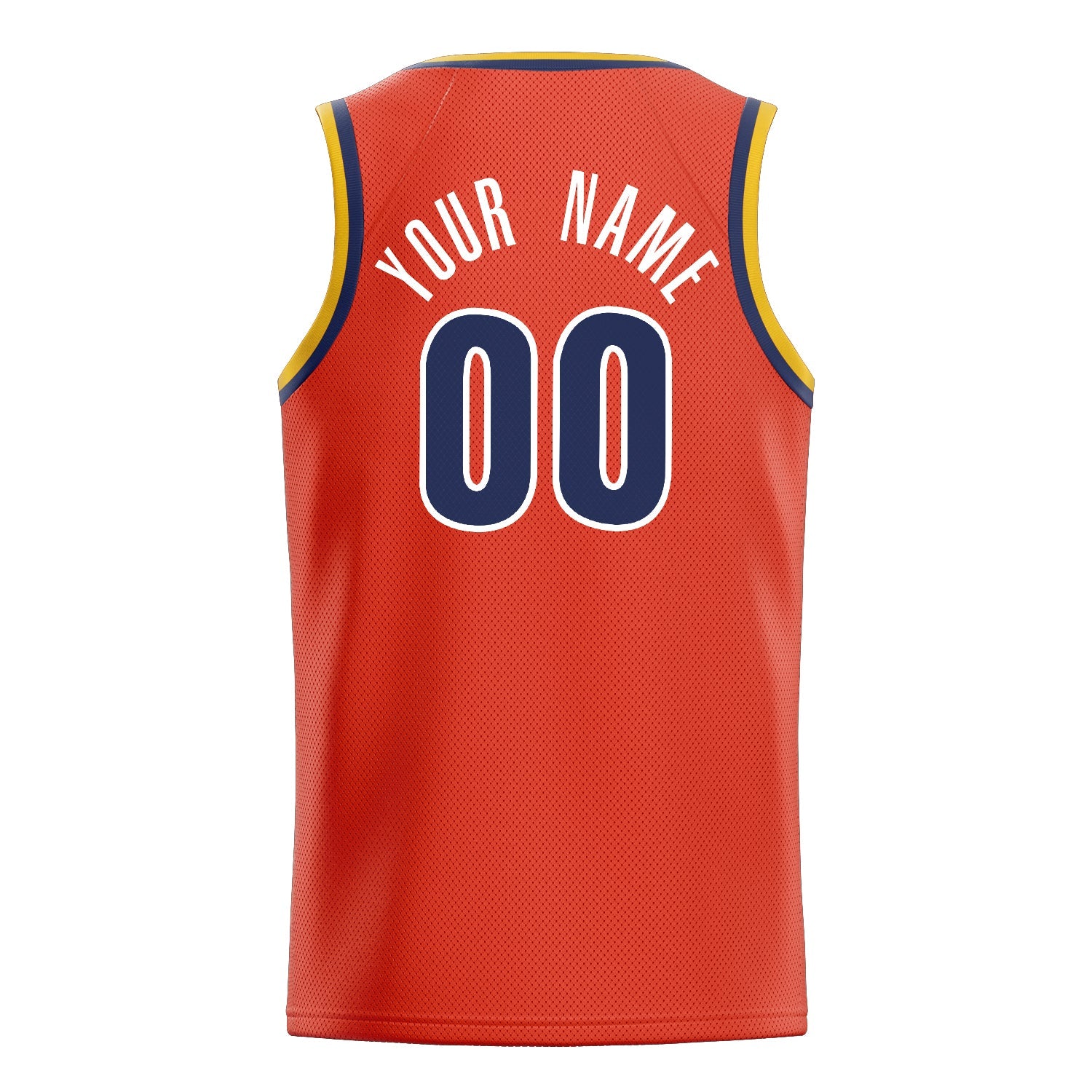 Custom Orange Navy Solid-Color Basketball Jersey