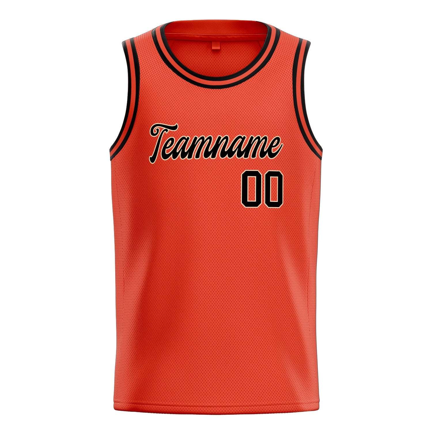 Custom Orange Black Solid-Color Basketball Jersey
