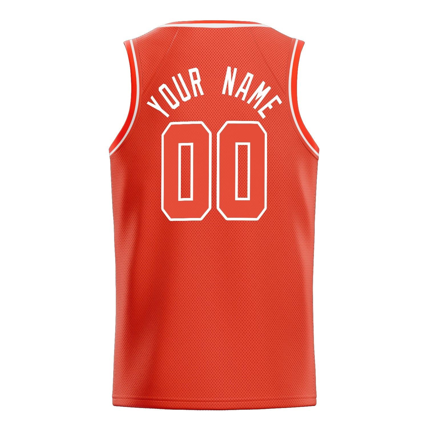 Custom Orange White Solid-Color Basketball Jersey