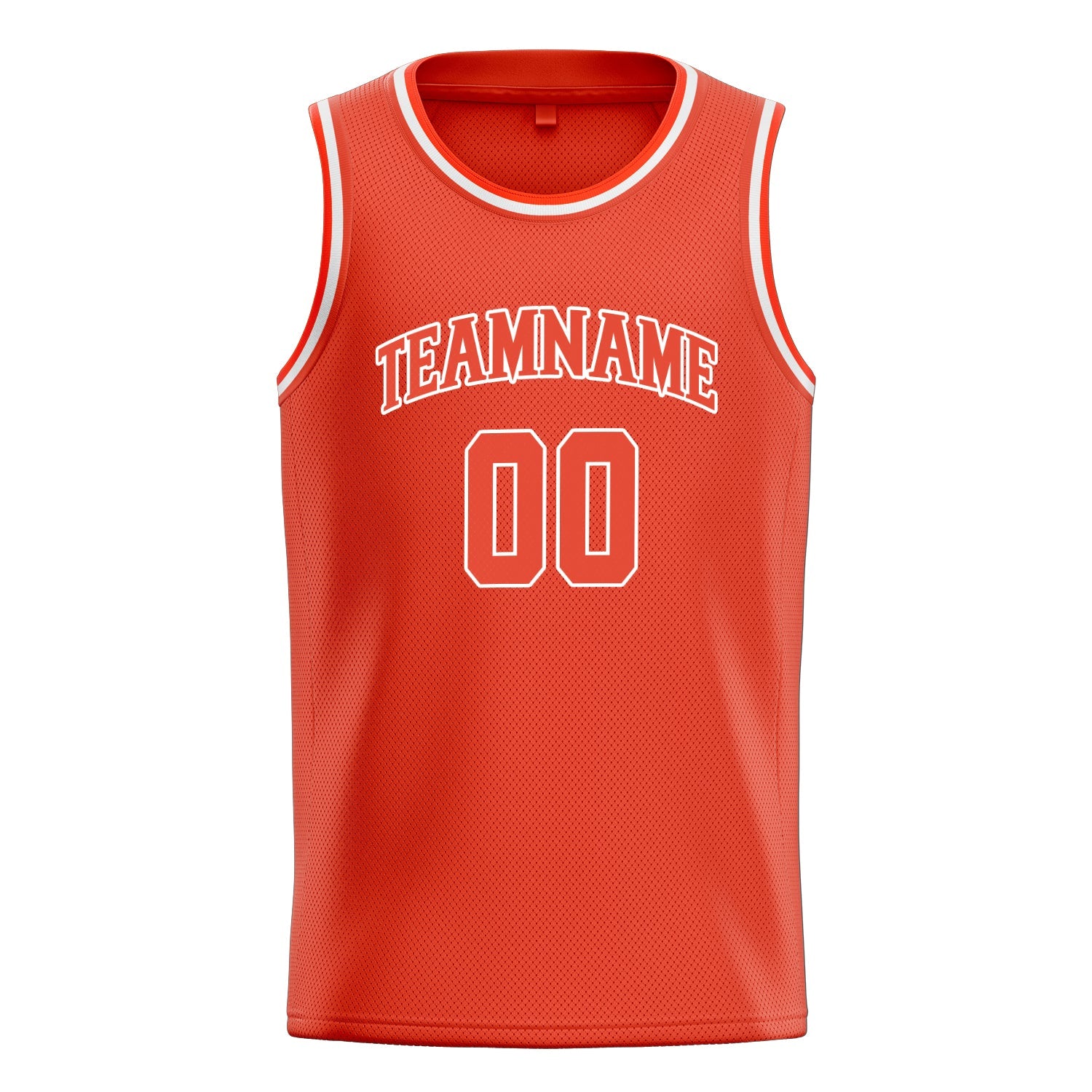 Custom Orange White Solid-Color Basketball Jersey