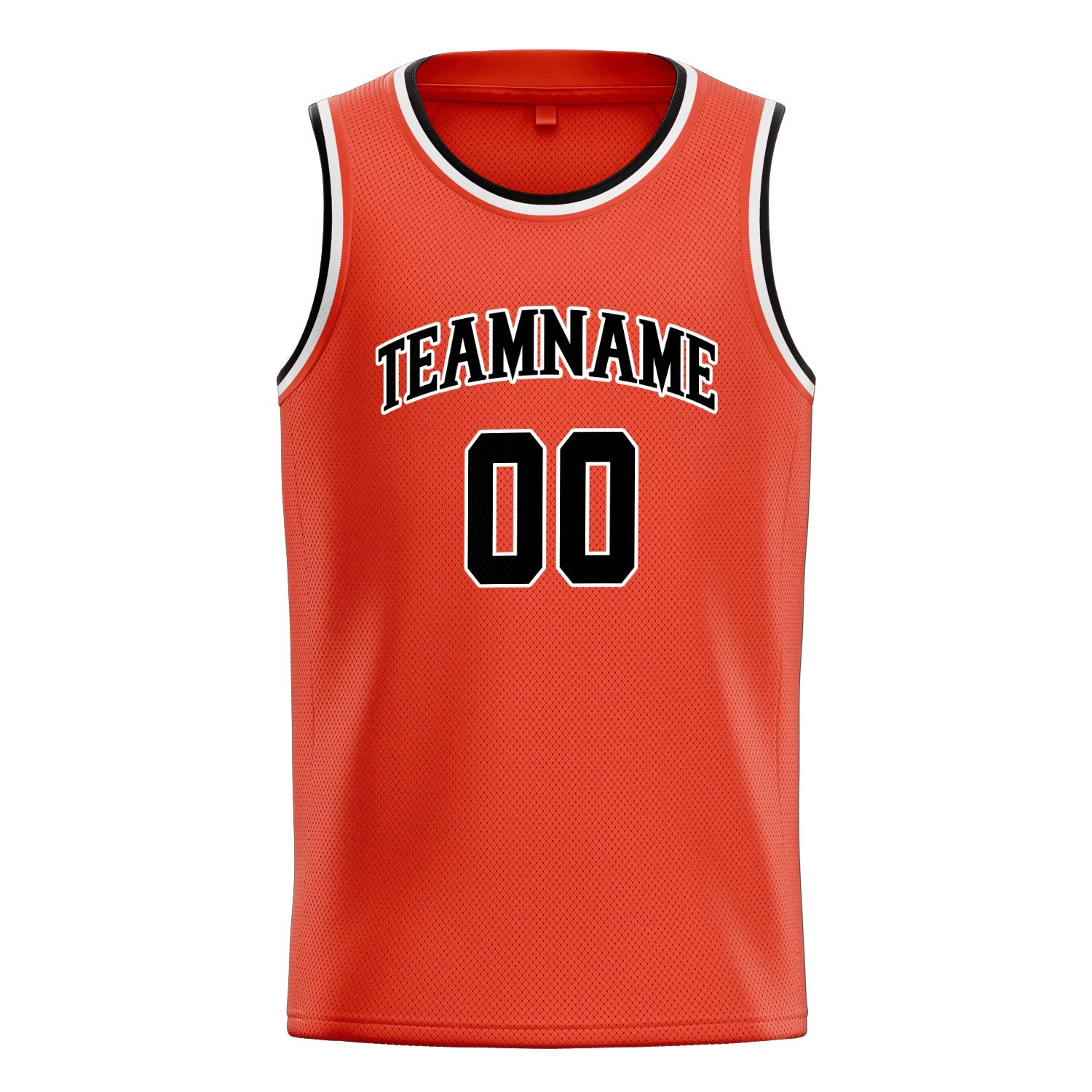 Custom Orange Black Solid-Color Basketball Jersey