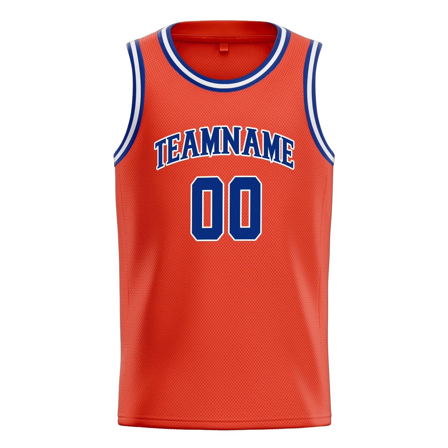 Custom Orange Royal Solid-Color Basketball Jersey