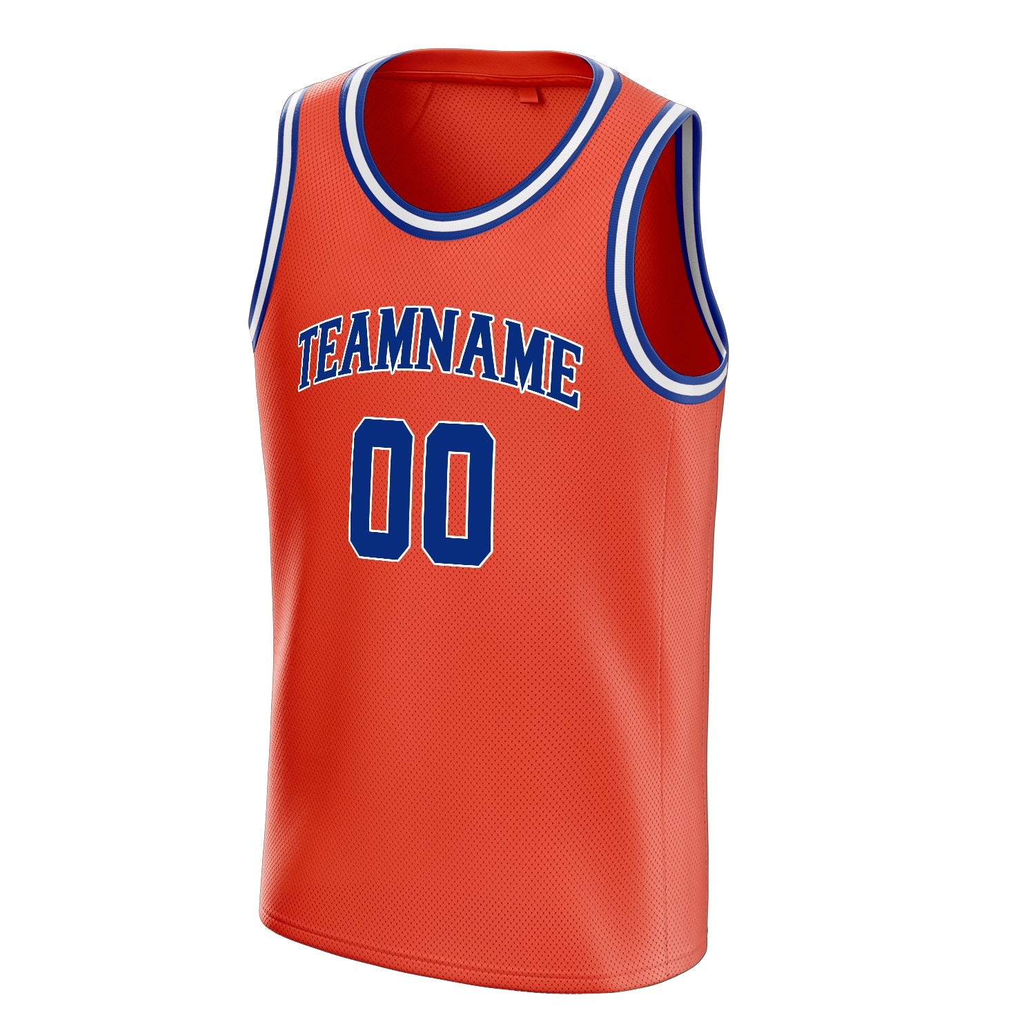 Custom Orange Royal Solid-Color Basketball Jersey