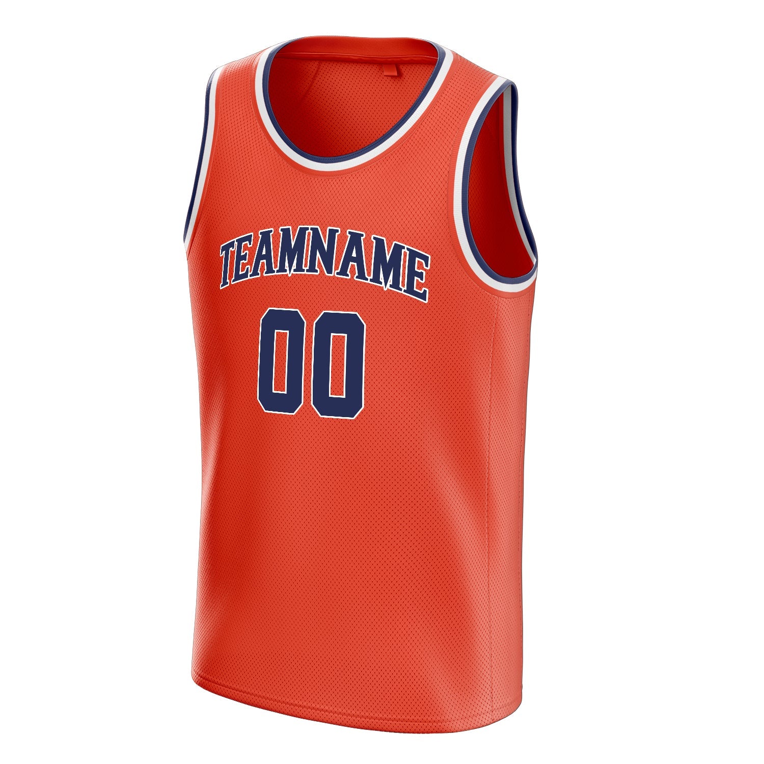 Custom Orange Navy Solid-Color Basketball Jersey