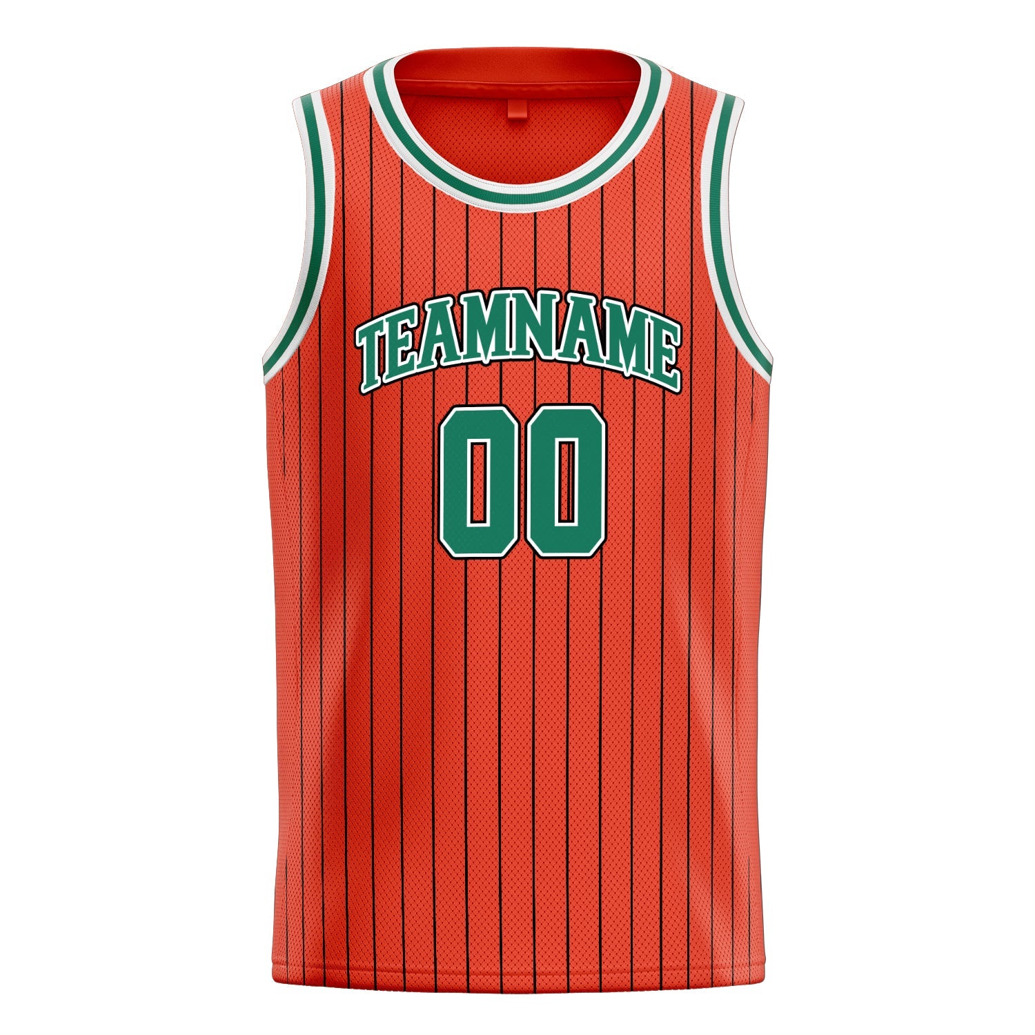 Custom Orange Kelly-Green Black-Pinstripe Basketball Jersey