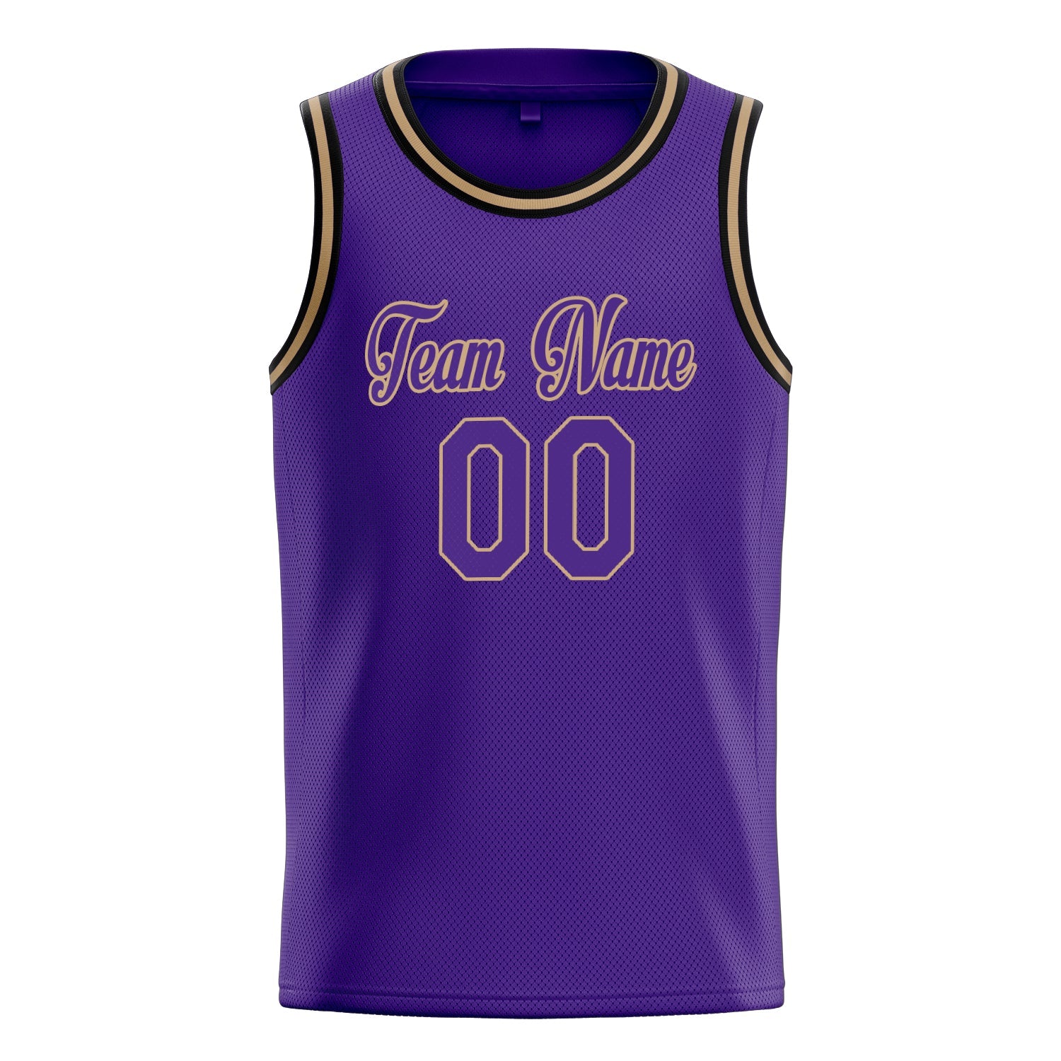 Custom Purple Old-Gold White-Pinstripe Basketball Jersey