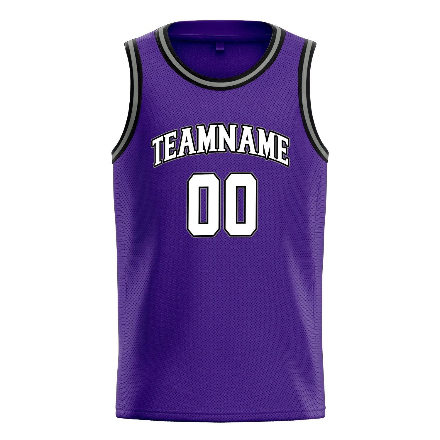 Custom Purple White White-Pinstripe Basketball Jersey