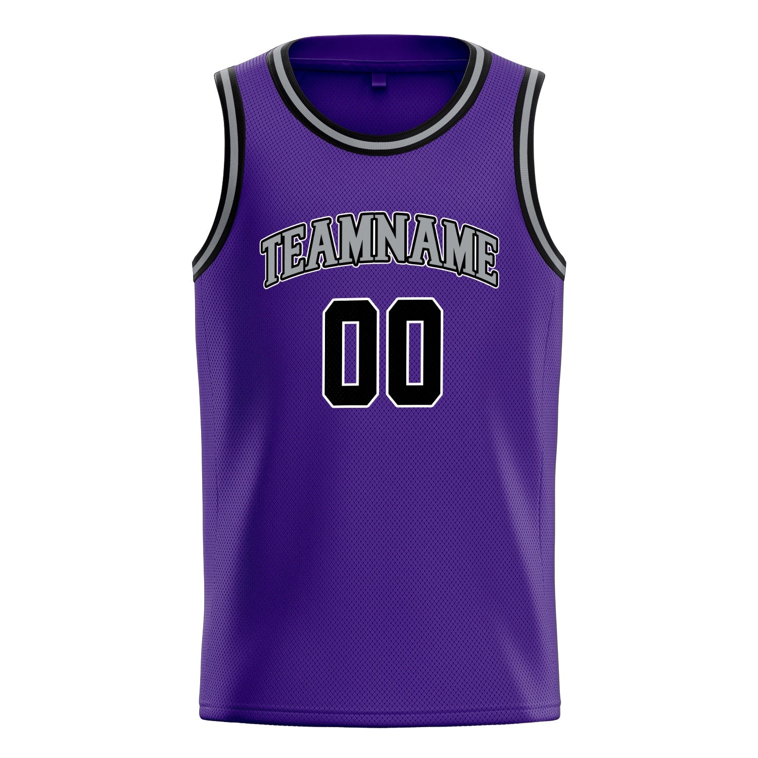 Custom Purple Black White-Pinstripe Basketball Jersey