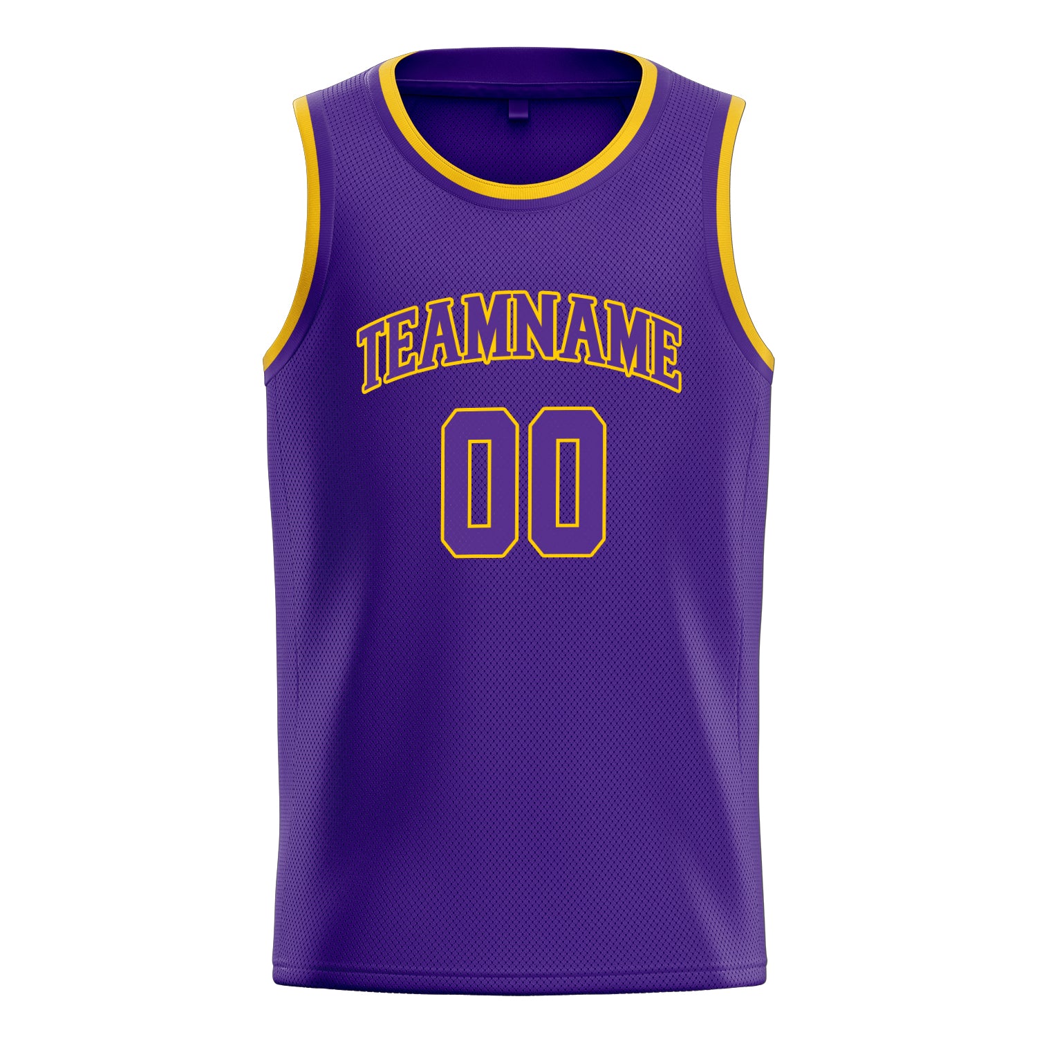 Custom Purple Gold White-Pinstripe Basketball Jersey