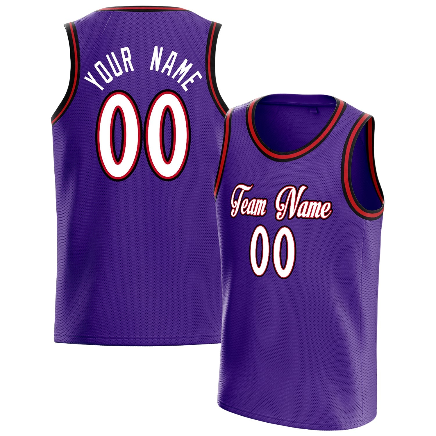 Custom Purple White White-Pinstripe Basketball Jersey
