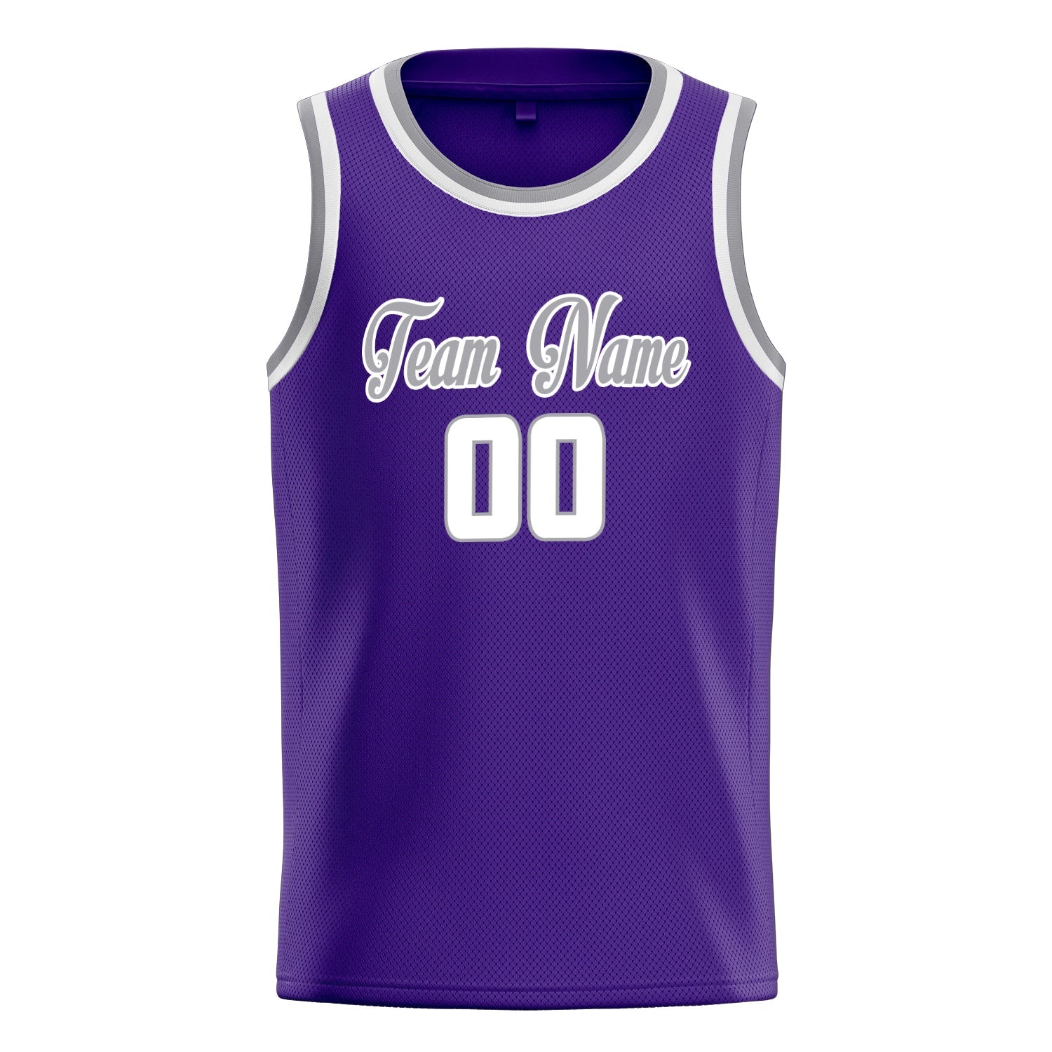 Custom Purple White White-Pinstripe Basketball Jersey