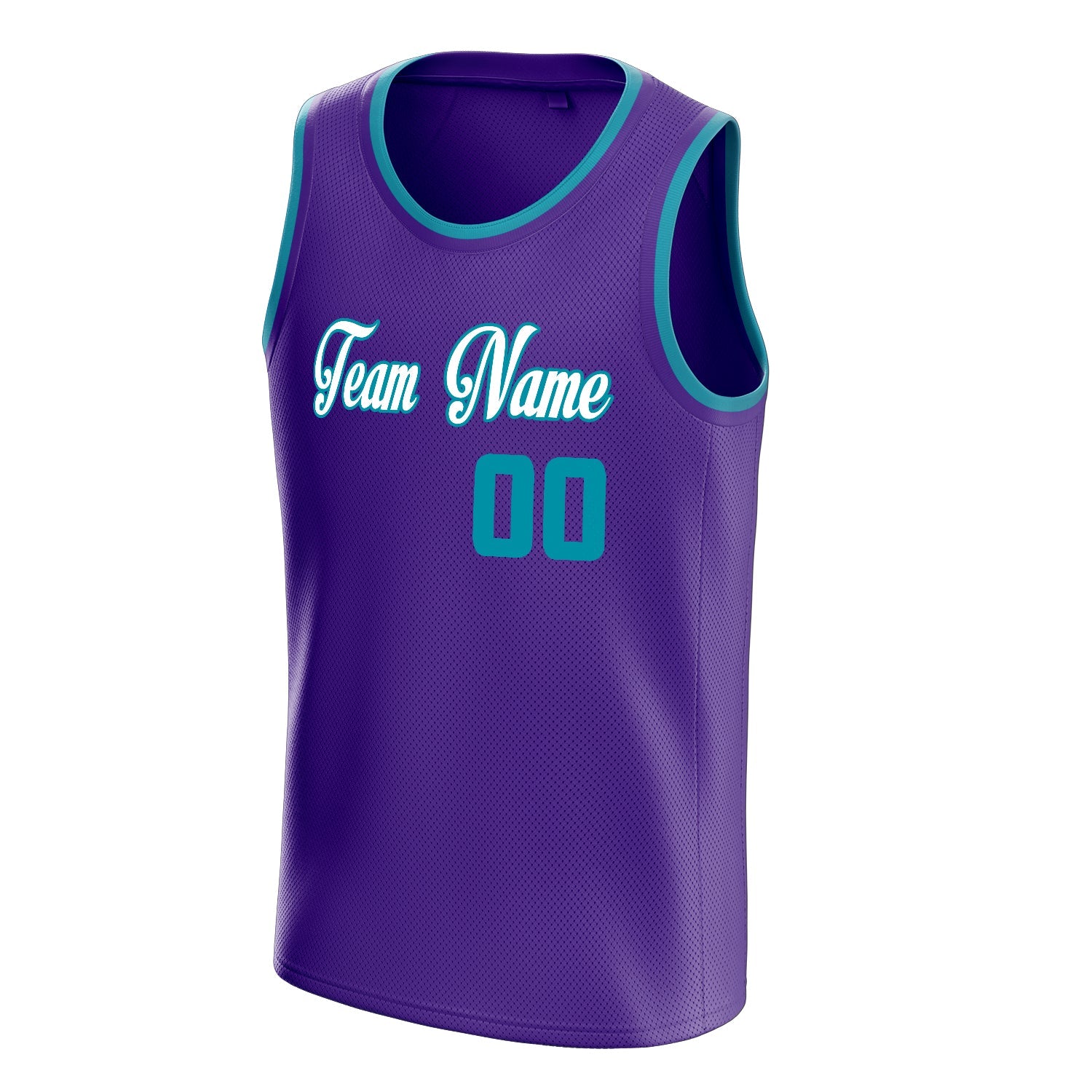 Custom Purple Teal White-Pinstripe Basketball Jersey
