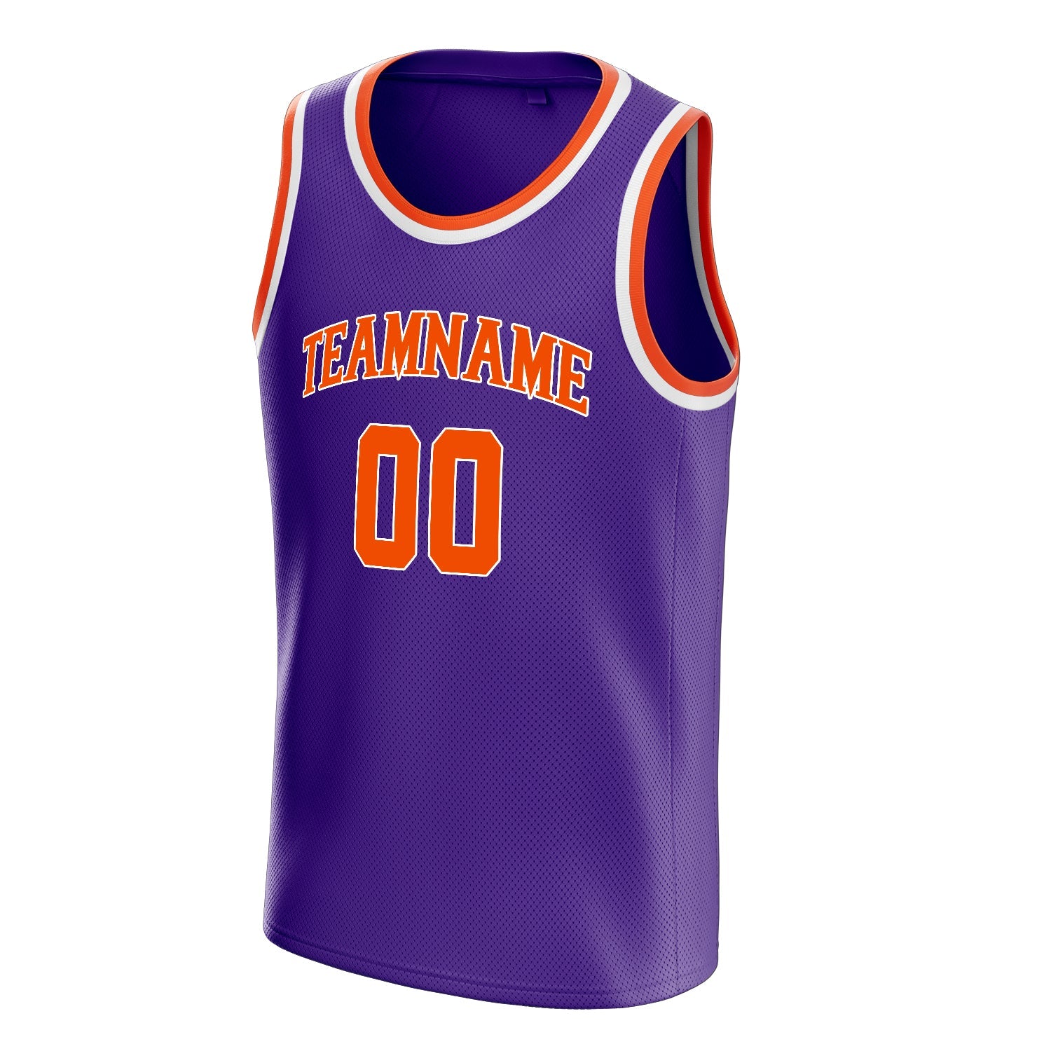Custom Purple Orange White-Pinstripe Basketball Jersey