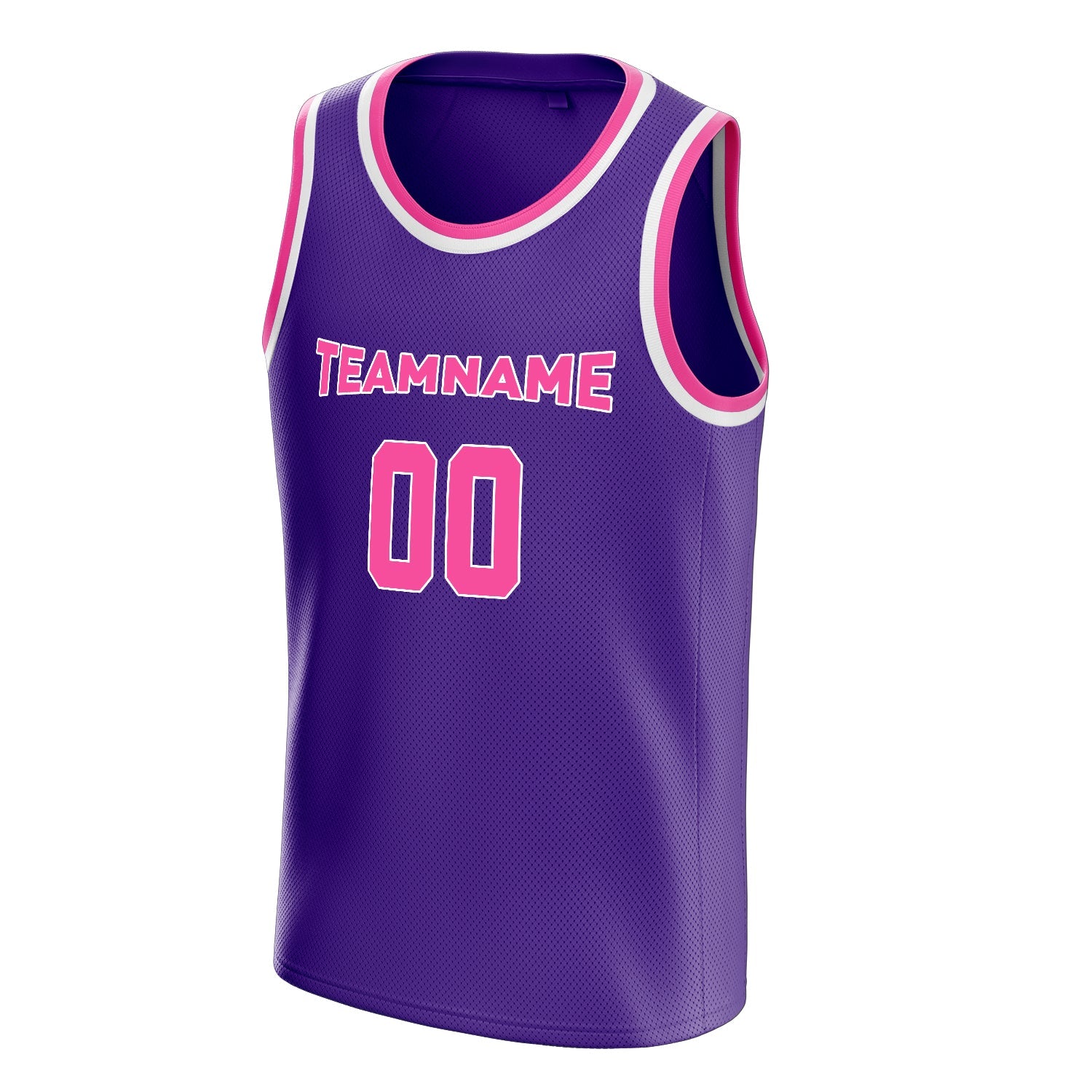 Custom Purple Pink White-Pinstripe Basketball Jersey