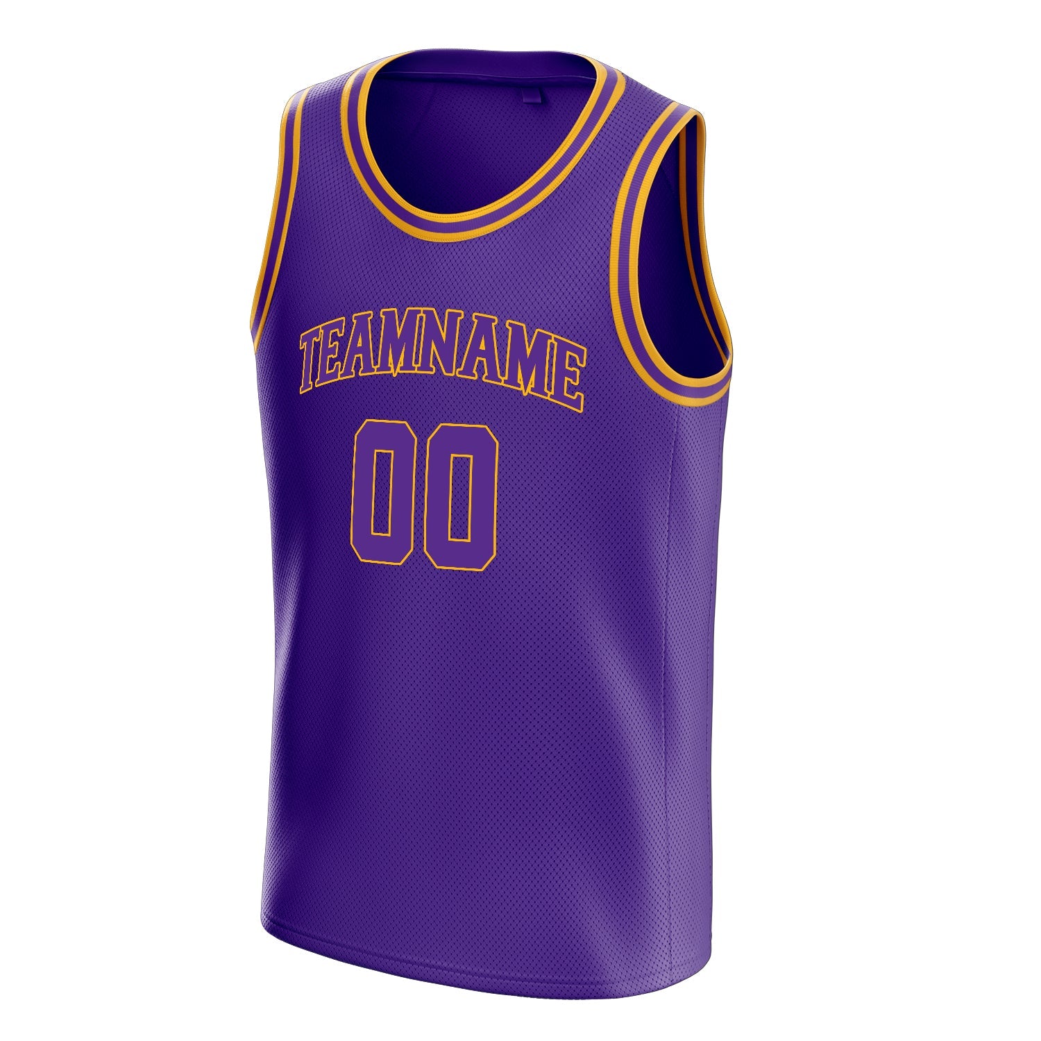 Custom Purple Gold White-Pinstripe Basketball Jersey