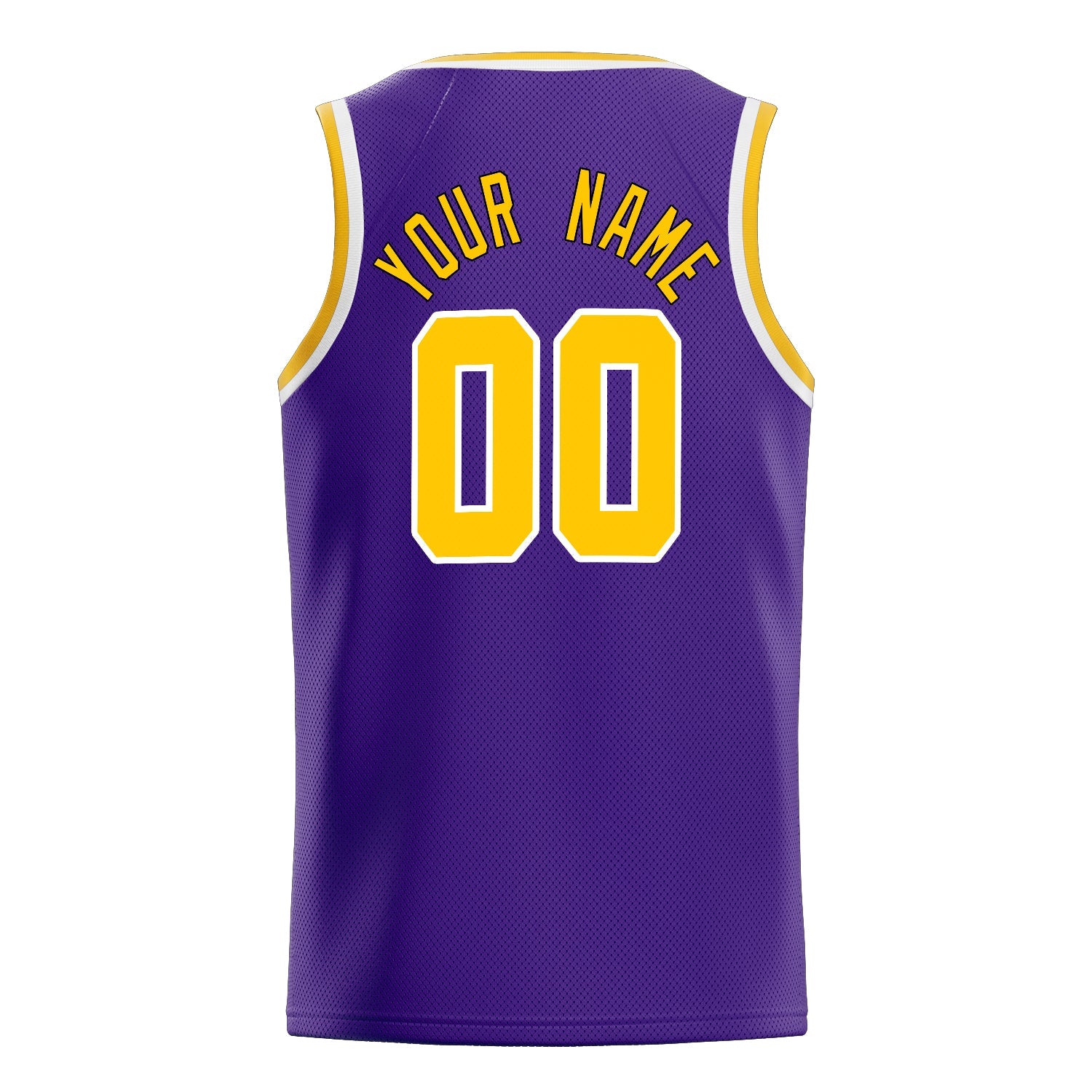 Custom Purple Gold White-Pinstripe Basketball Jersey