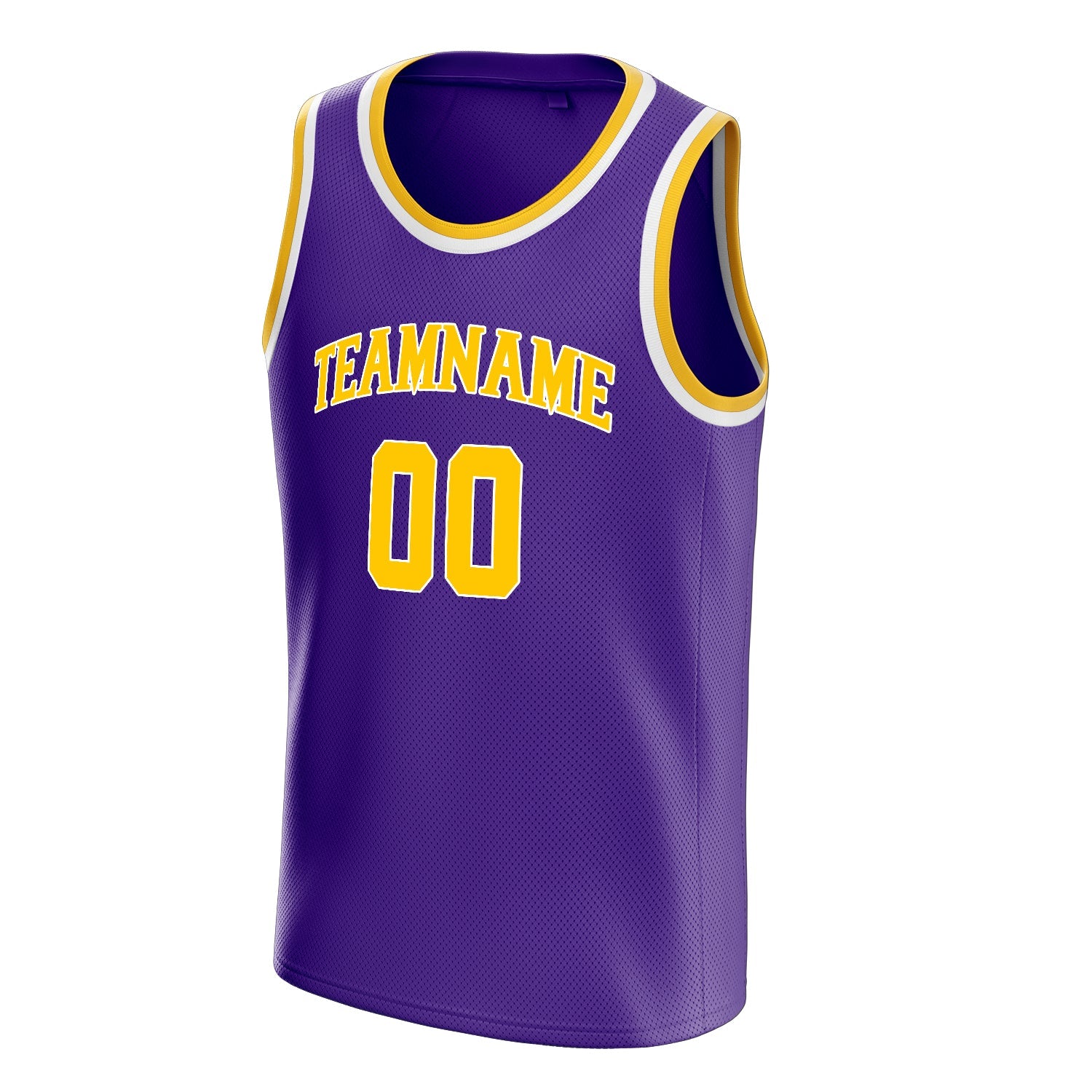 Custom Purple Gold White-Pinstripe Basketball Jersey