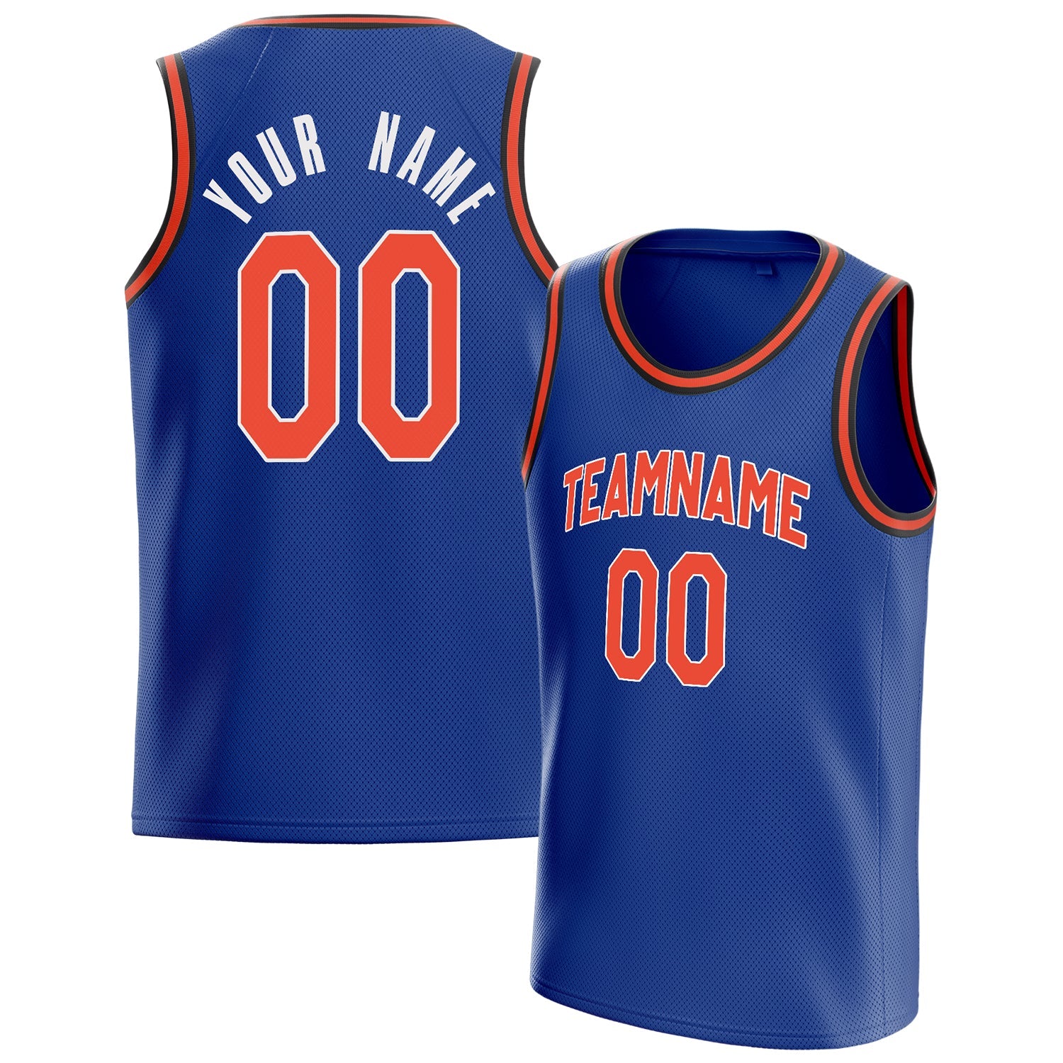 Custom Royal Orange Solid-Color Basketball Jersey