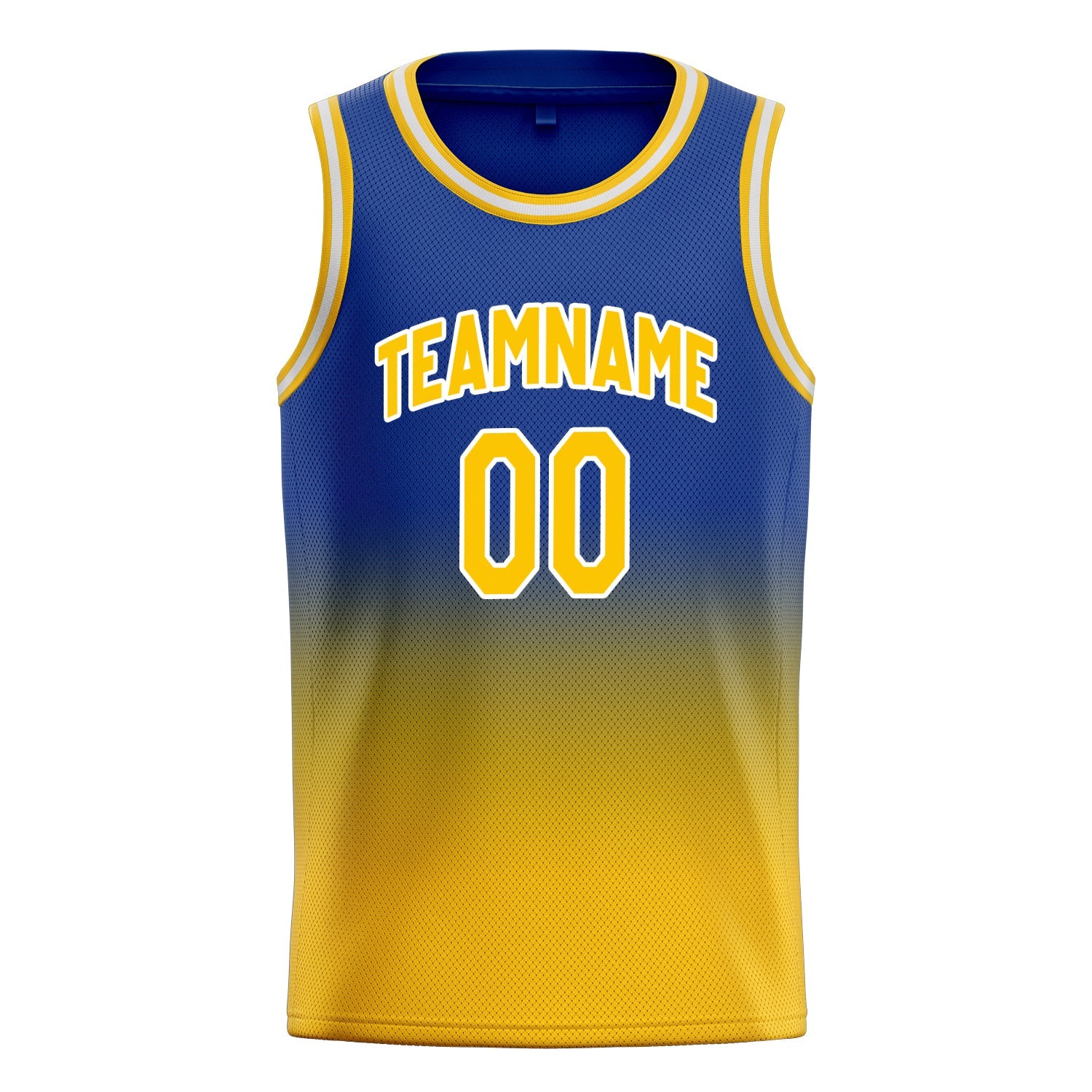 Custom Royal Gold Fade Basketball Jersey