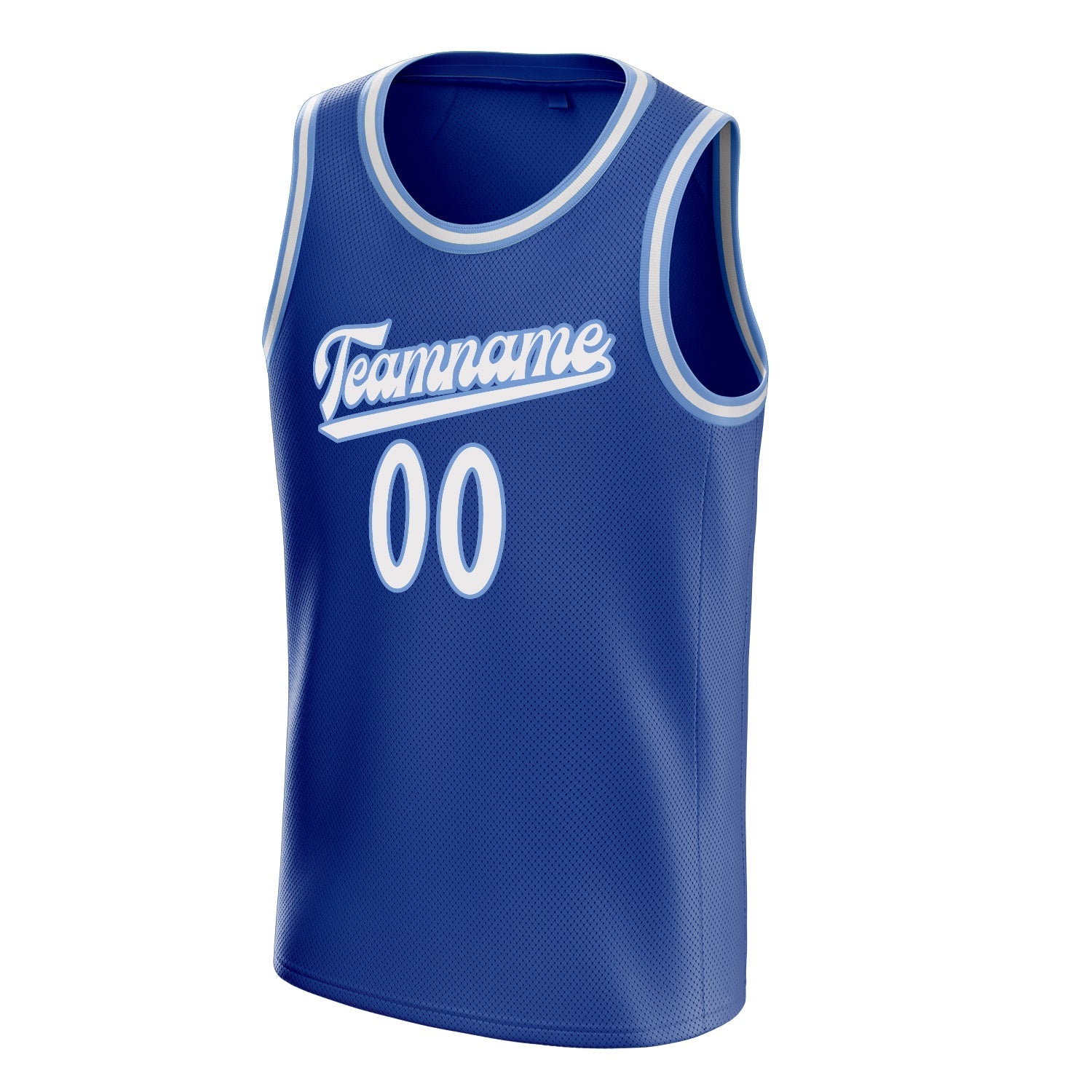 Custom Royal White Solid-Color Basketball Jersey