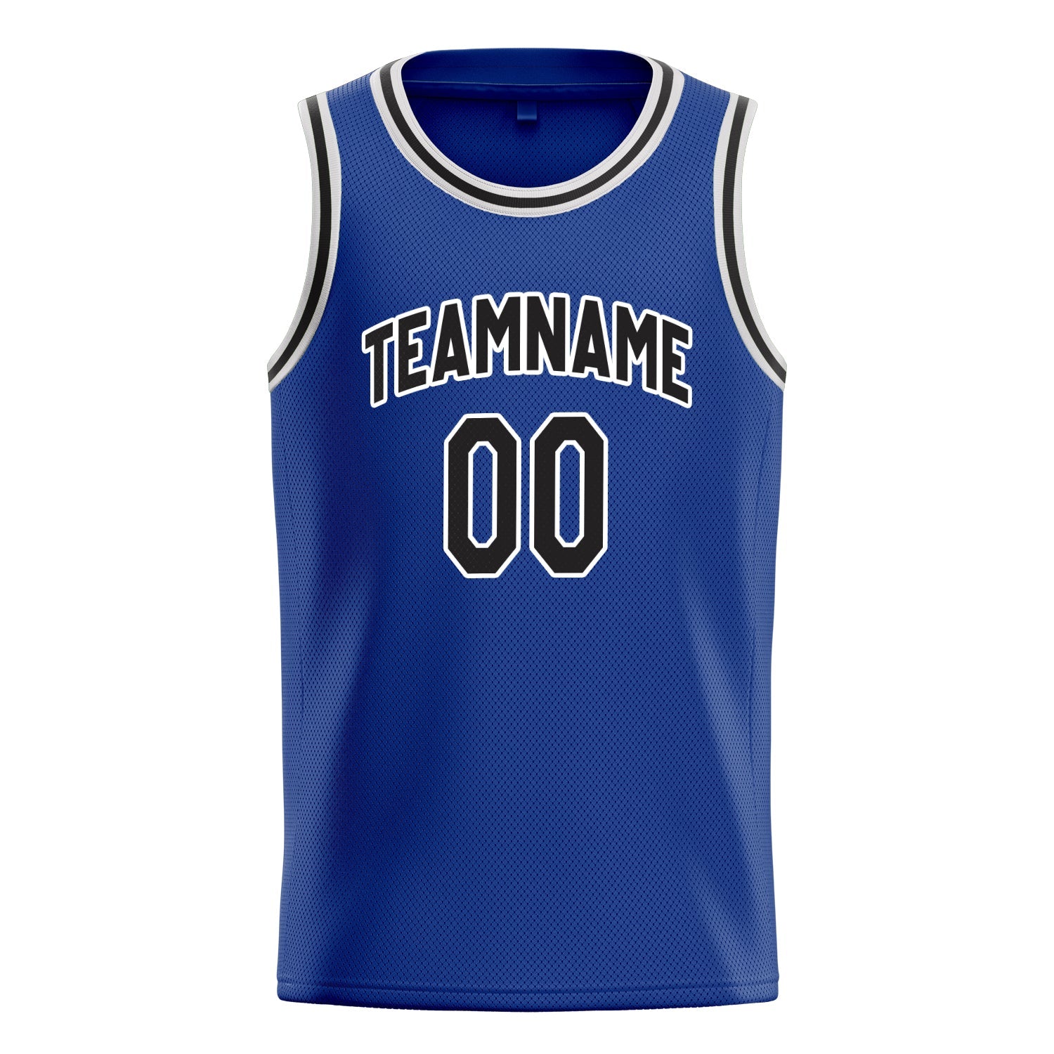 Custom Royal Black Solid-Color Basketball Jersey