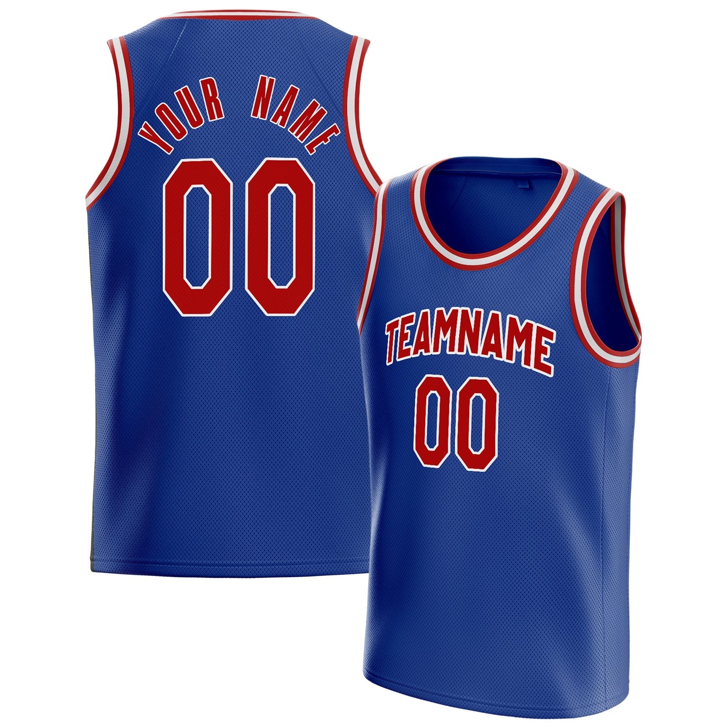Custom Royal Red Solid-Color Basketball Jersey