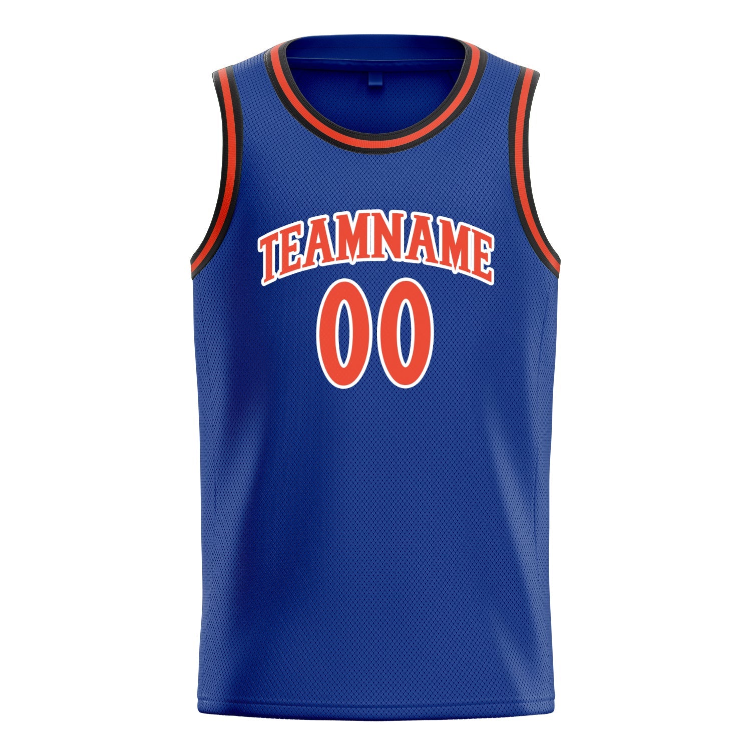 Custom Royal Orange Solid-Color Basketball Jersey