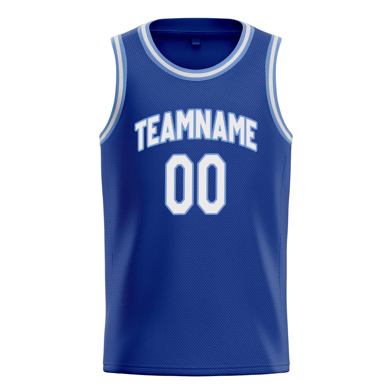 Custom Royal White Solid-Color Basketball Jersey