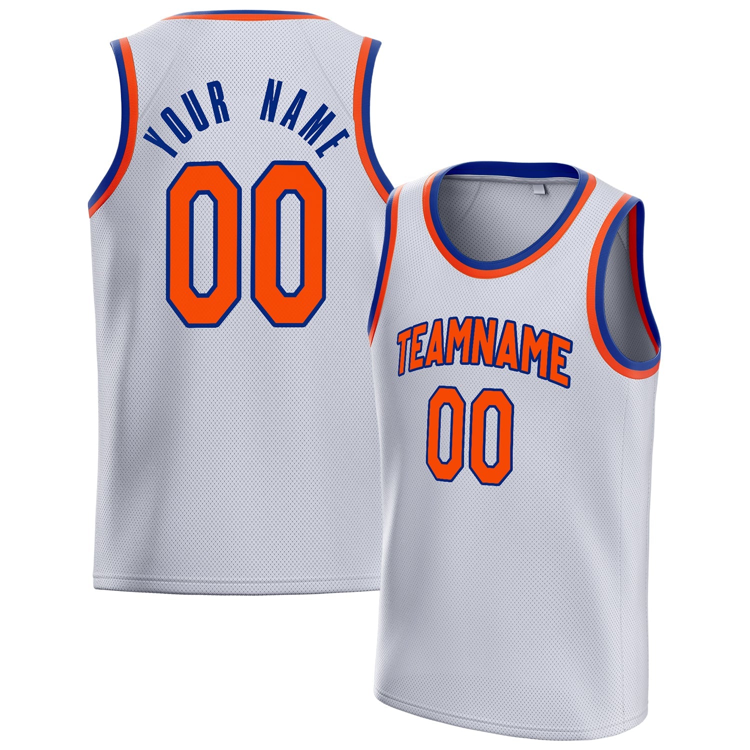 Custom White Orange Solid-Color Basketball Jersey