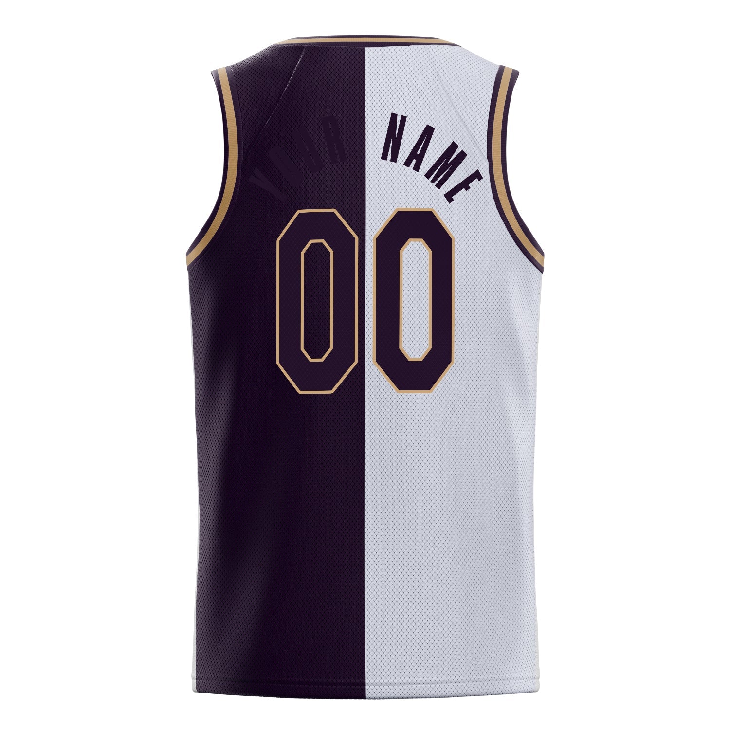 Custom White Black Split Basketball Jersey