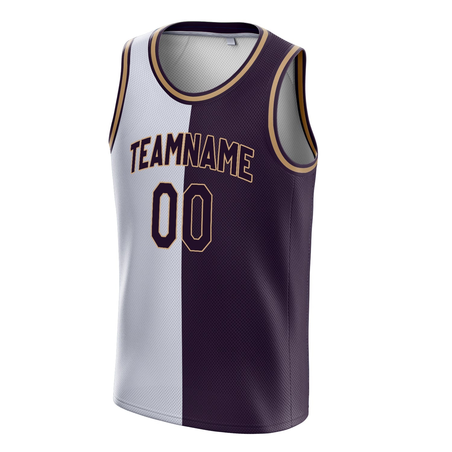 Custom White Black Split Basketball Jersey