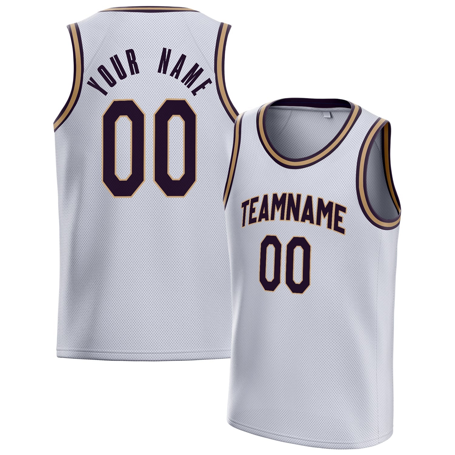 Custom White Black Solid-Color Basketball Jersey