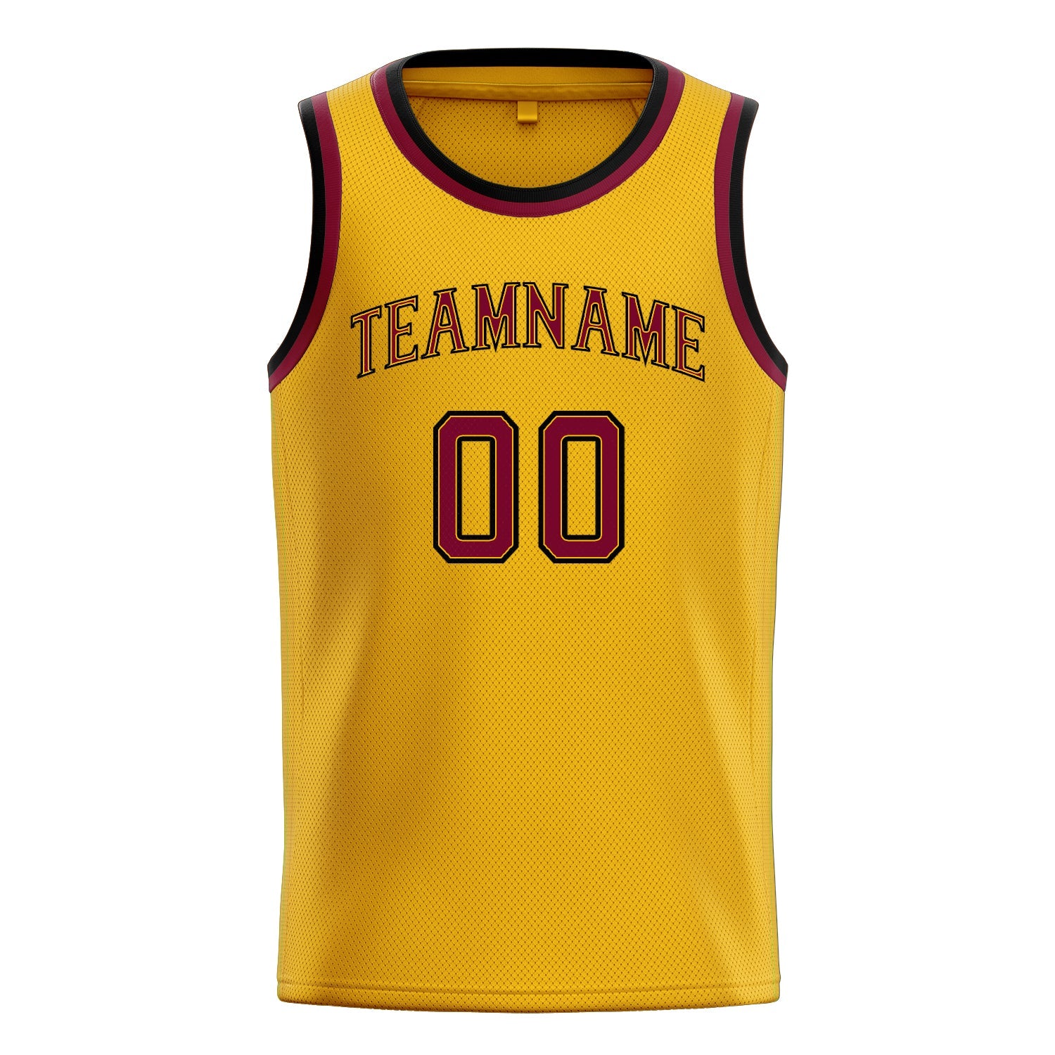 Custom Gold Maroon Solid-Color Basketball Jersey