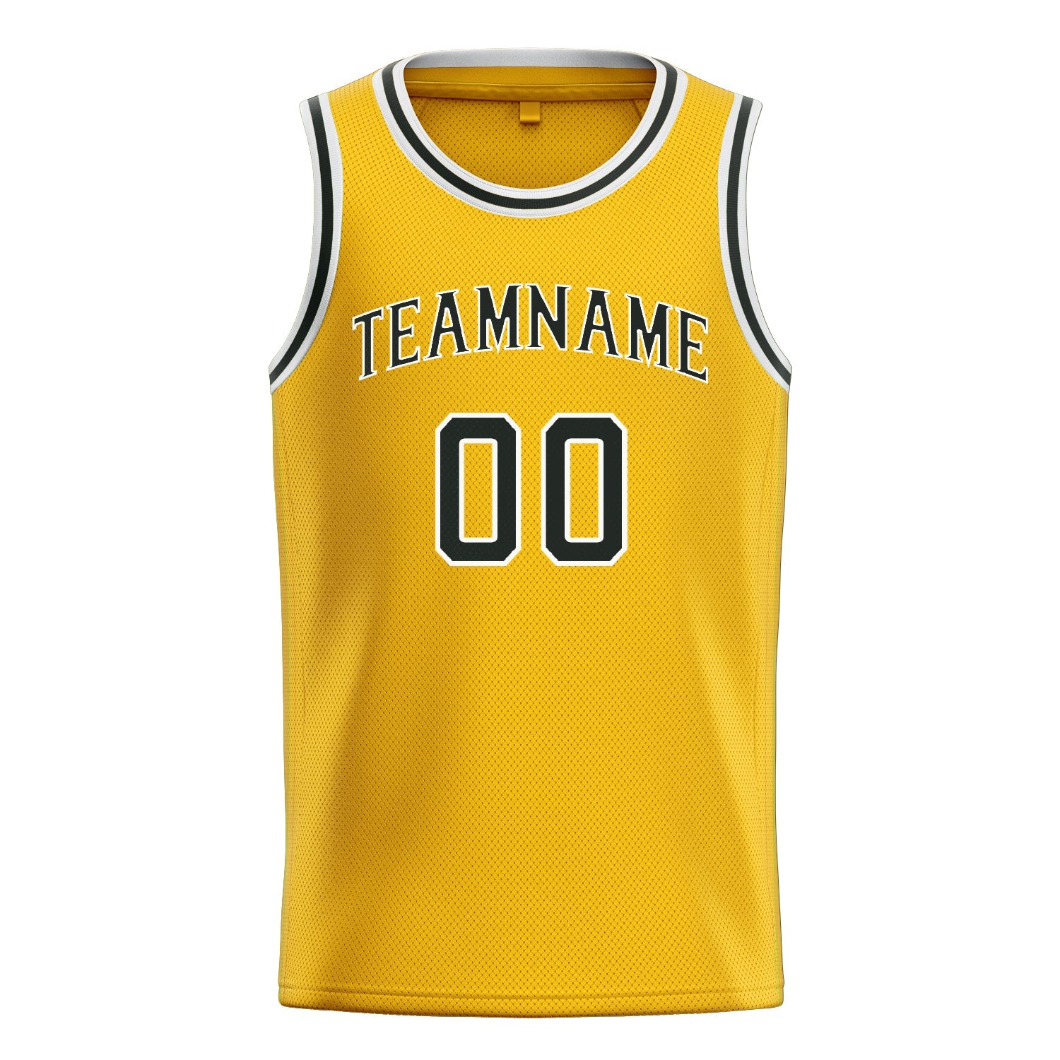 Custom Gold Black Solid-Color Basketball Jersey