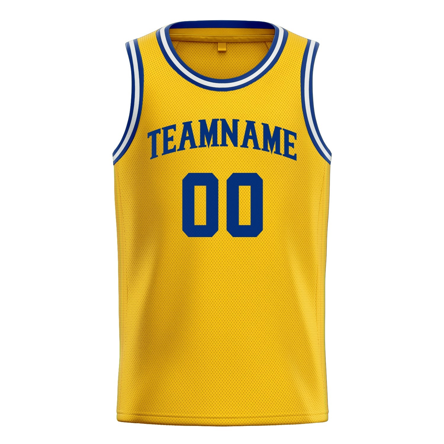 Custom Gold Royal Solid-Color Basketball Jersey