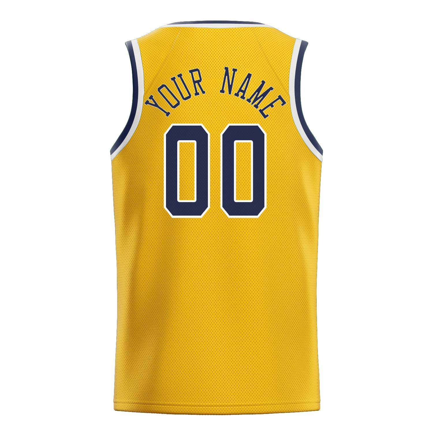 Custom Gold Navy Solid-Color Basketball Jersey