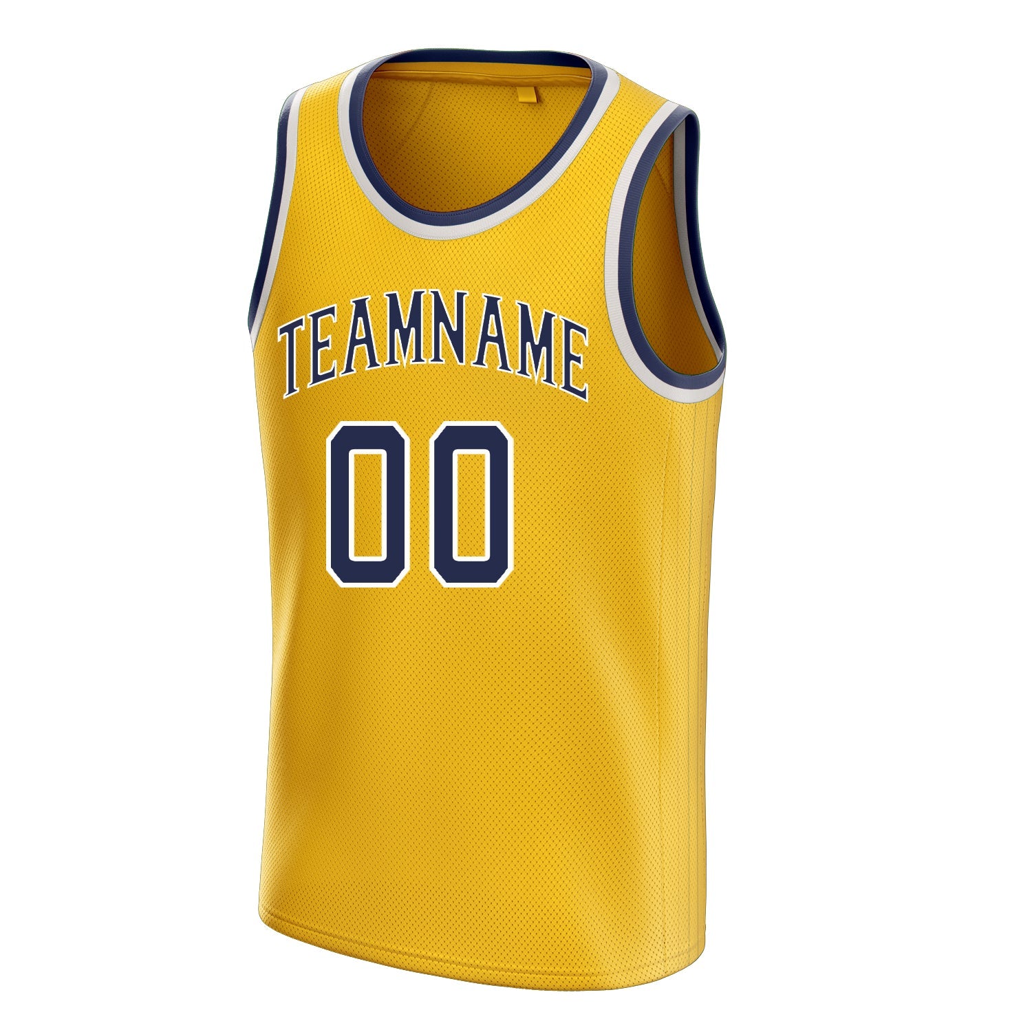 Custom Gold Navy Solid-Color Basketball Jersey