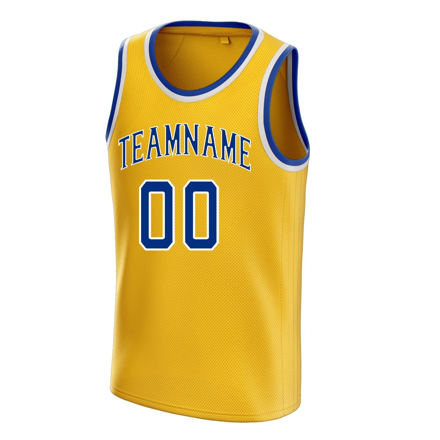 Custom Gold Royal Solid-Color Basketball Jersey